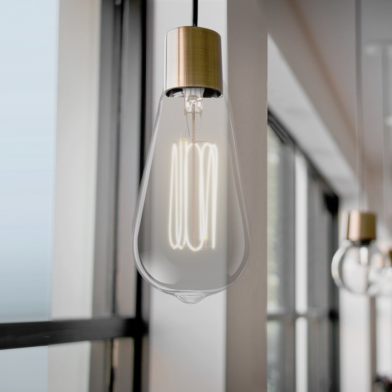 3.8W (40W Replacement) ST19 E26 Dimmable Exposed Thin Filament Clear Glass Vintage Edison LED Light Bulb, Soft White (2-Pack)