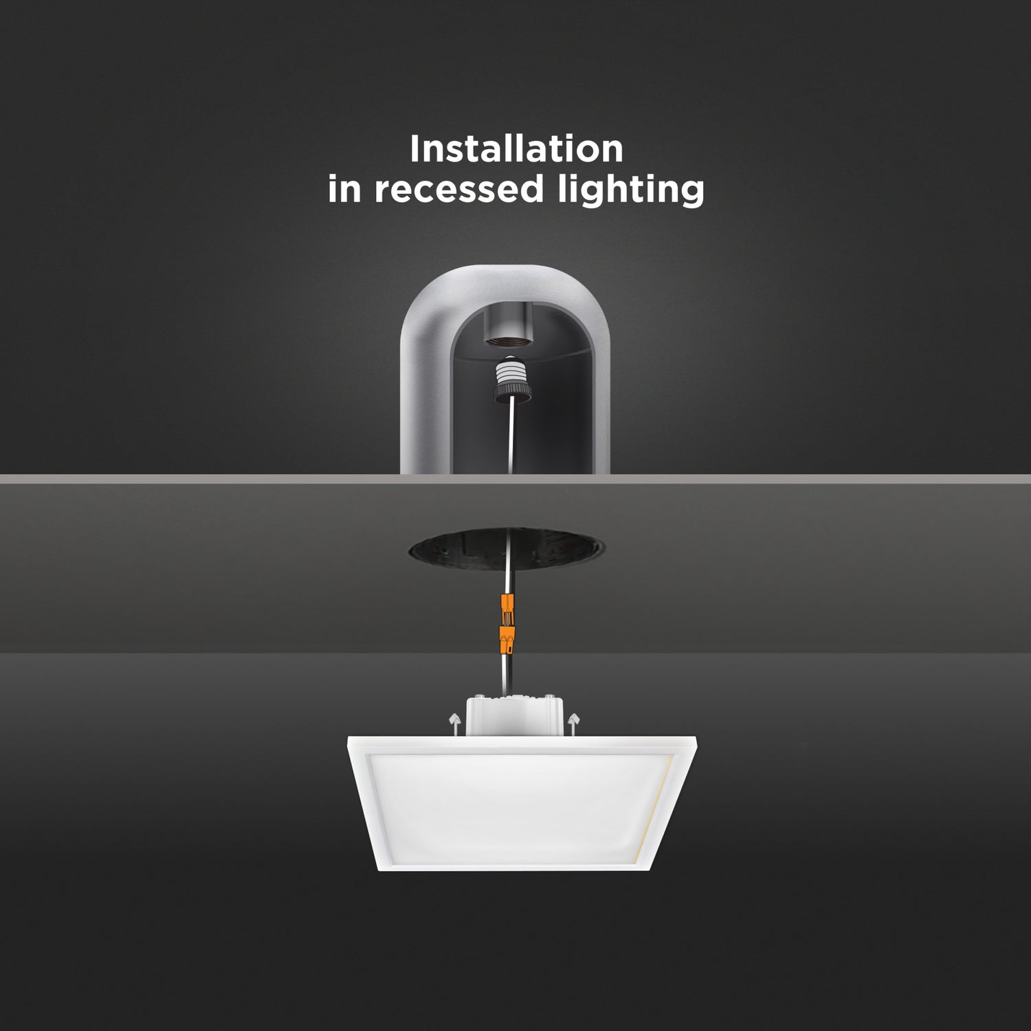 5 in. 7.2W (50W Replacement) Color Selectable (5CCT) White Square Flat Panel Ceiling Downlight