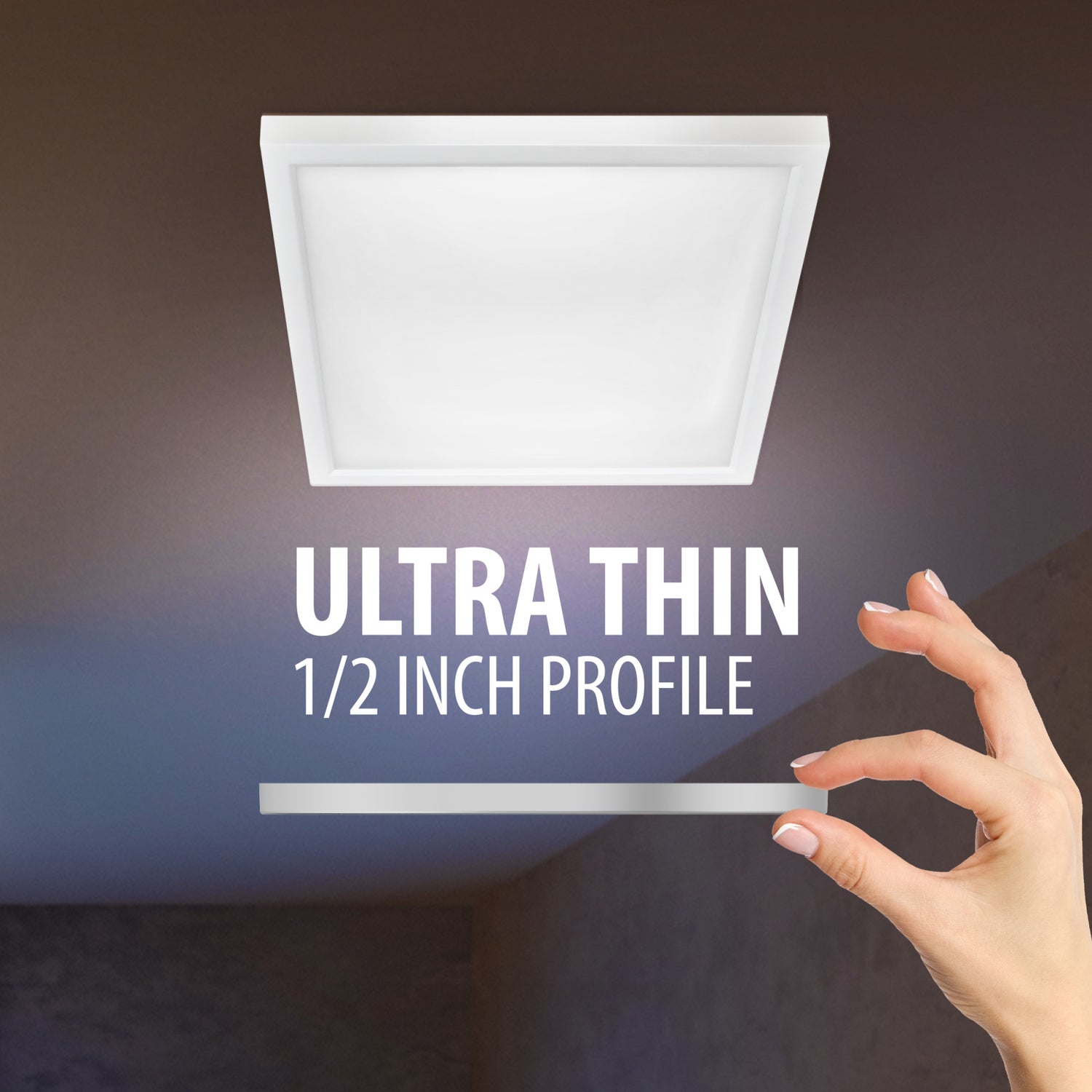 5 in. 7.2W (50W Replacement) Color Selectable (5CCT) White Square Flat Panel Ceiling Downlight