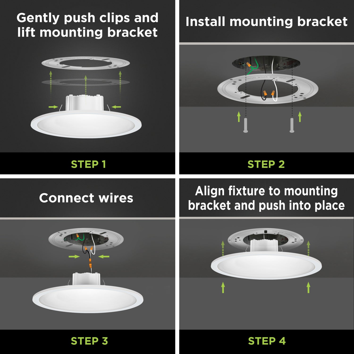5 in. Round 7.2W (50W Replacement) Selectable White Dimmable LED Flat Panel Ceiling Downlight, White