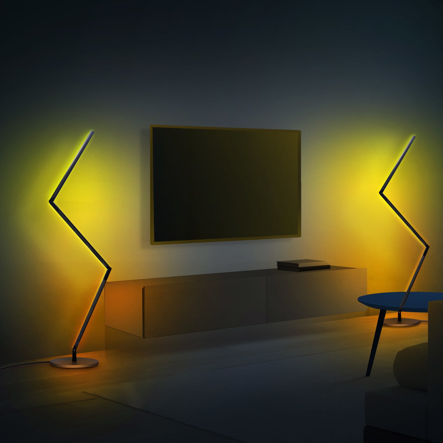 52 in. Smart Multi-Color Folding Floor Lamp with Chasing and Music Sync