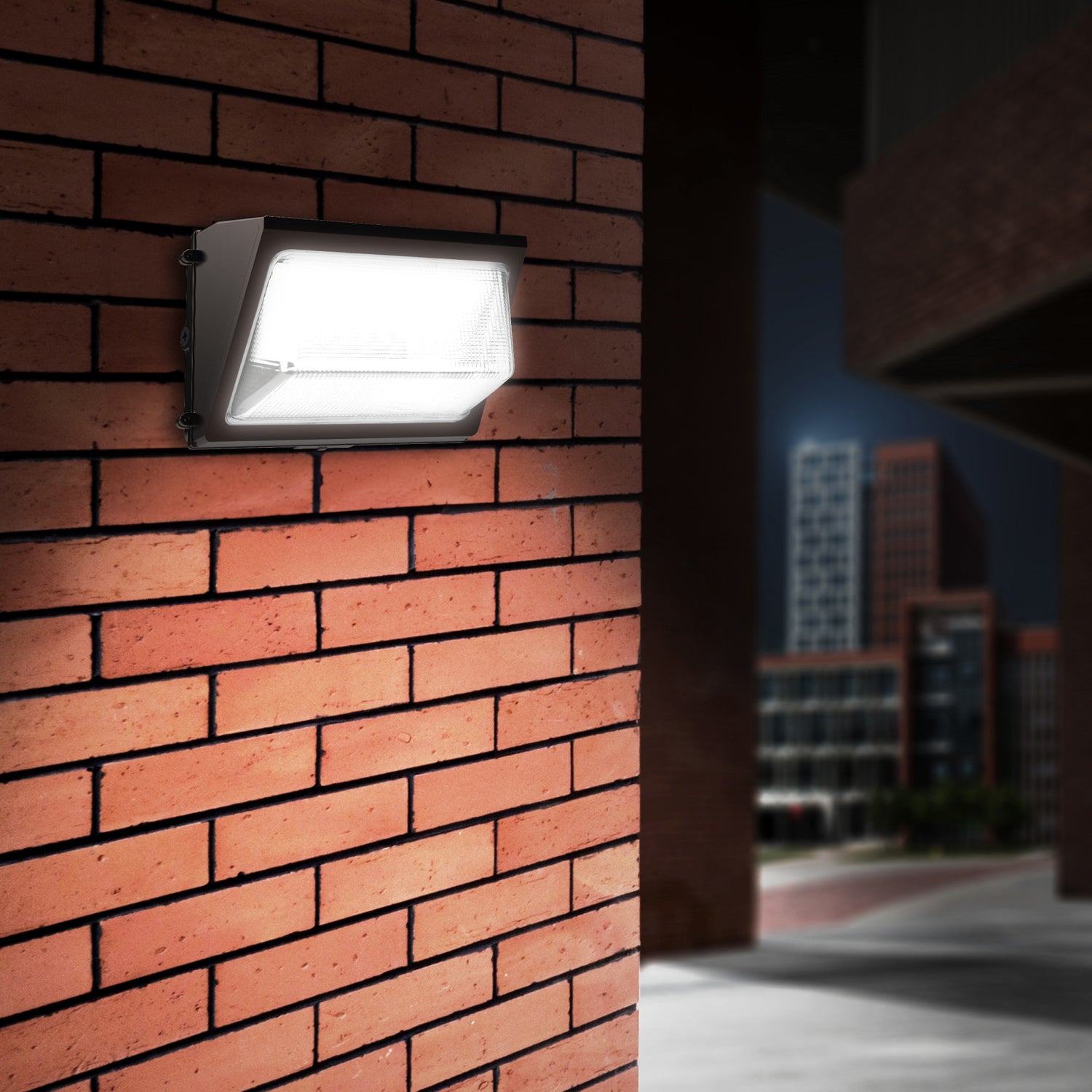 8000/6000/4000 Lumens Adjustable White Commercial Wall Pack Light