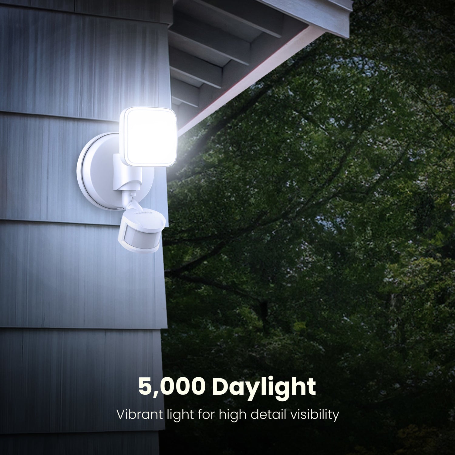 6 in. Daylight (5000K) White Solar Single Head Motion Security Floodlight