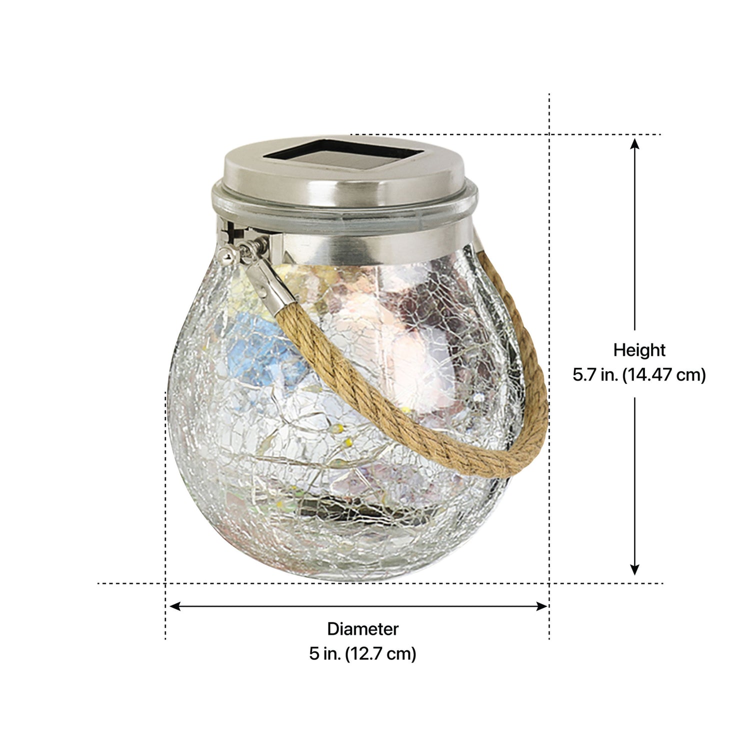 5 in. Solar Powered Fairy Jar Light