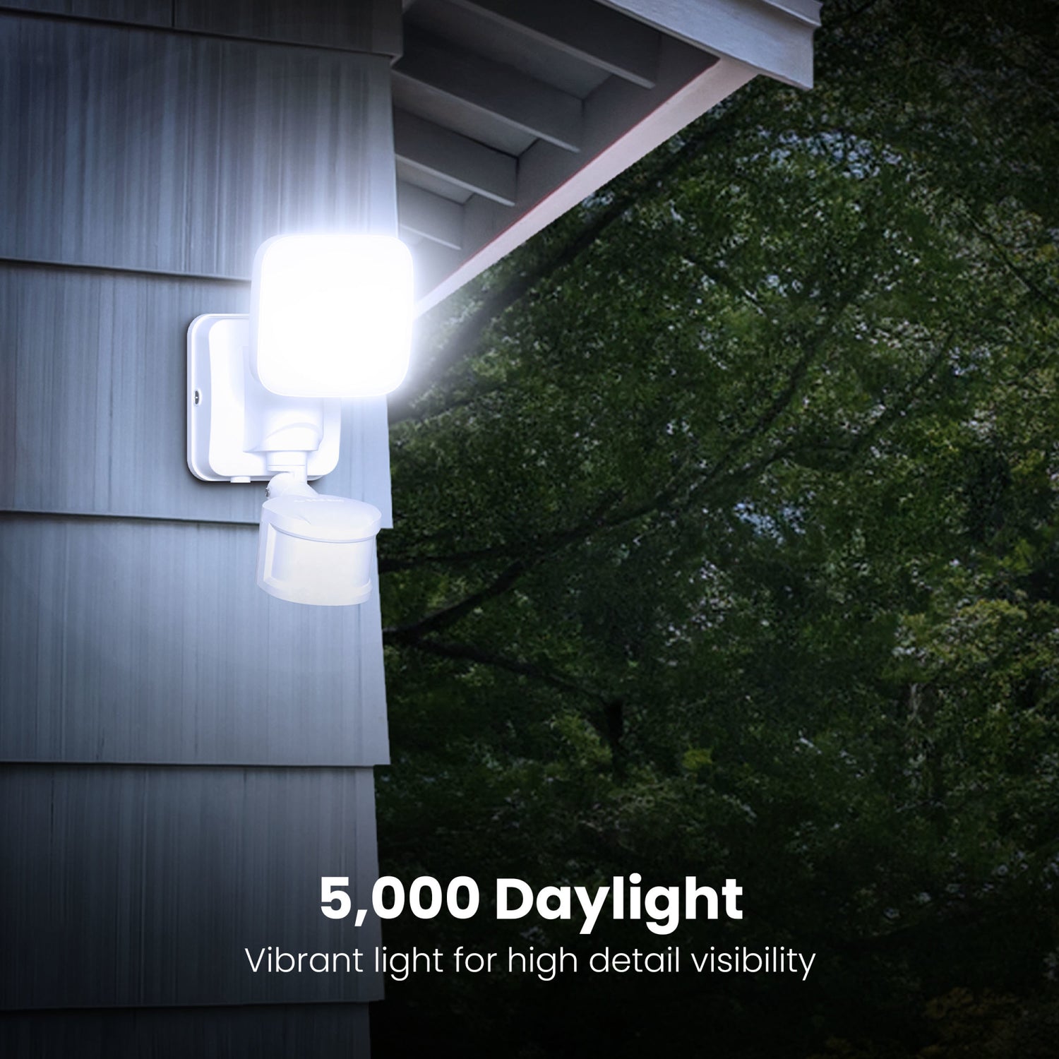 6 in. Daylight (5000K) White Solar Single Head Motion Security Floodlight