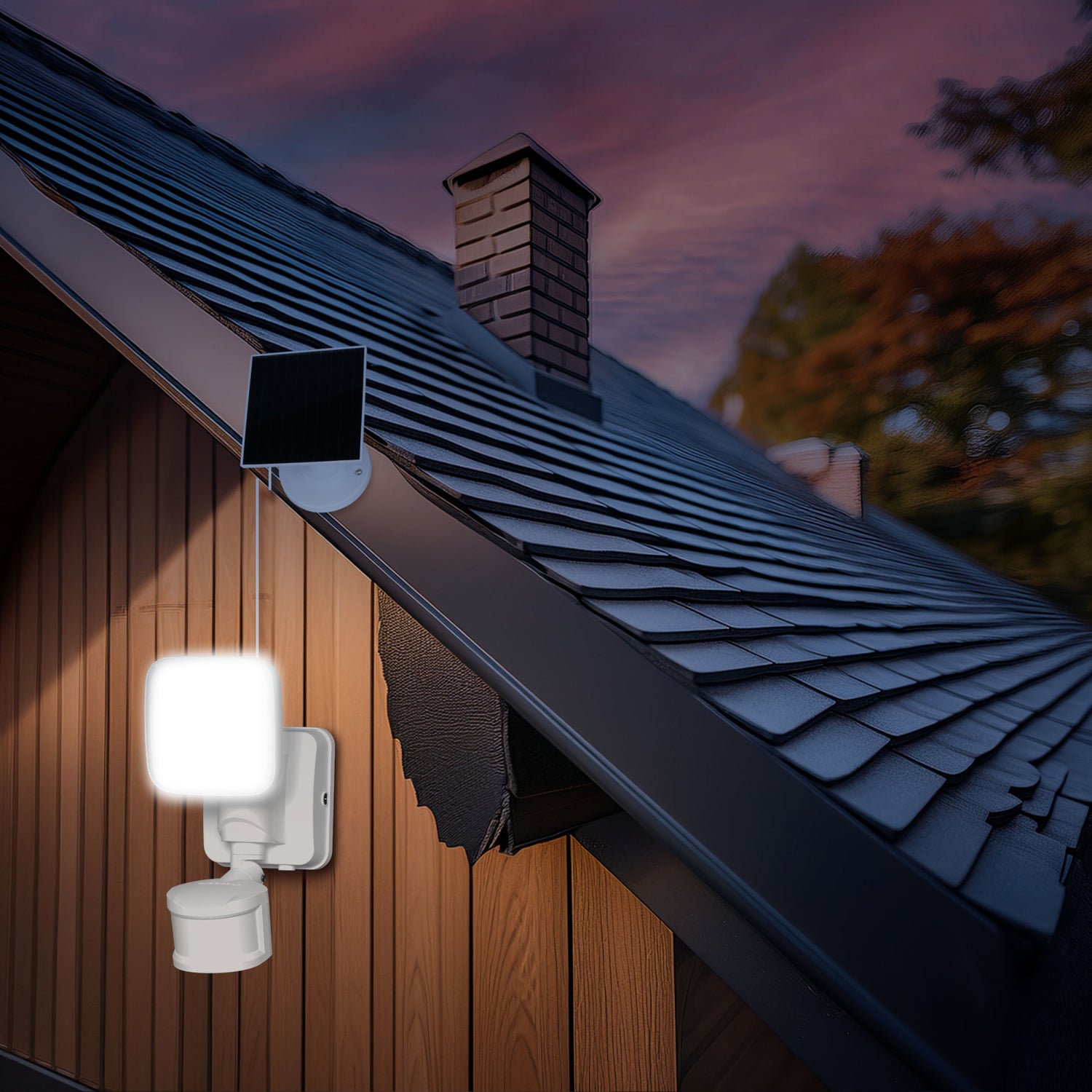 6 in. Daylight (5000K) White Solar Single Head Motion Security Floodlight