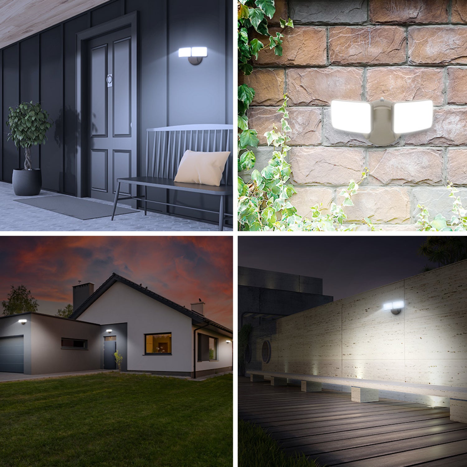 28W Bronze Outdoor Integrated LED Flood Light with Dusk to Dawn