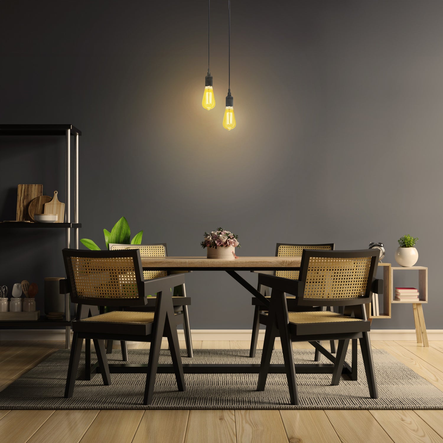 3.8W (40W Equivalent) ST19 E26 Dimmable Exposed Thin Filament Amber Glass Vintage Edison LED Light Bulb, Warm Light (2-Pack)