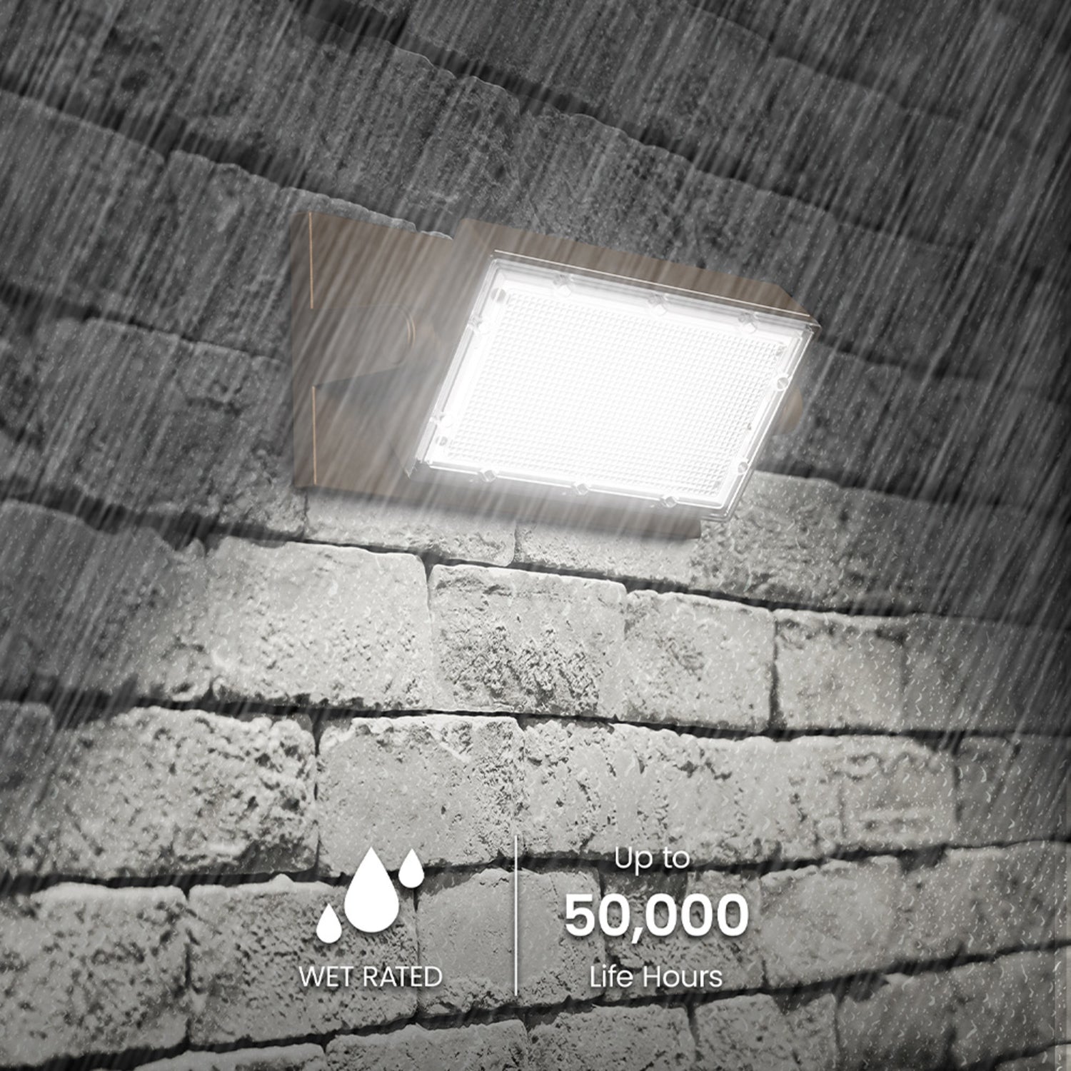 8500 Lumen Adjustable White + Color Changing Swivel Wall Flood Light with Lumen Select and Remote