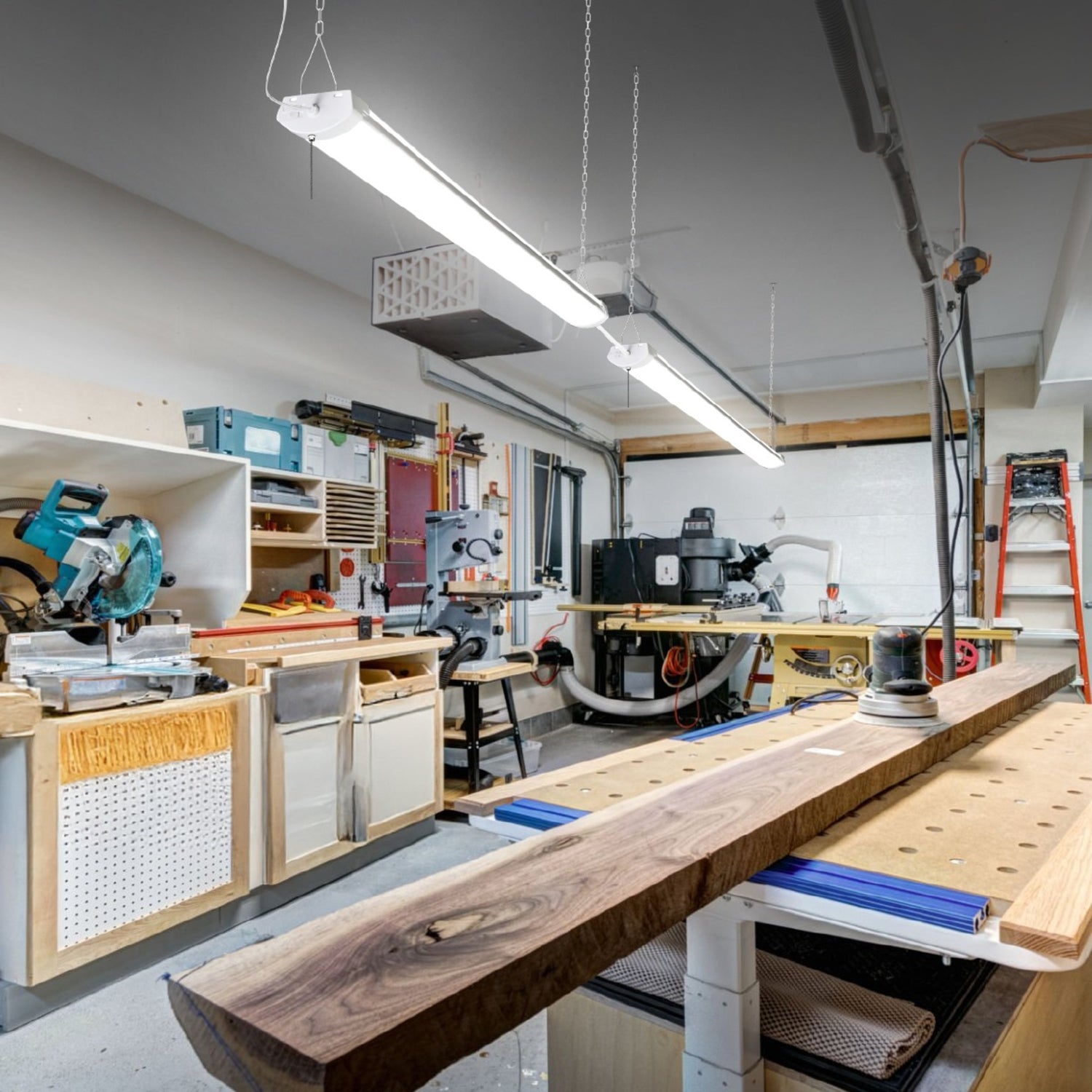 46 in. LED Cool White Motion Activated Multi-Directional Shop Light