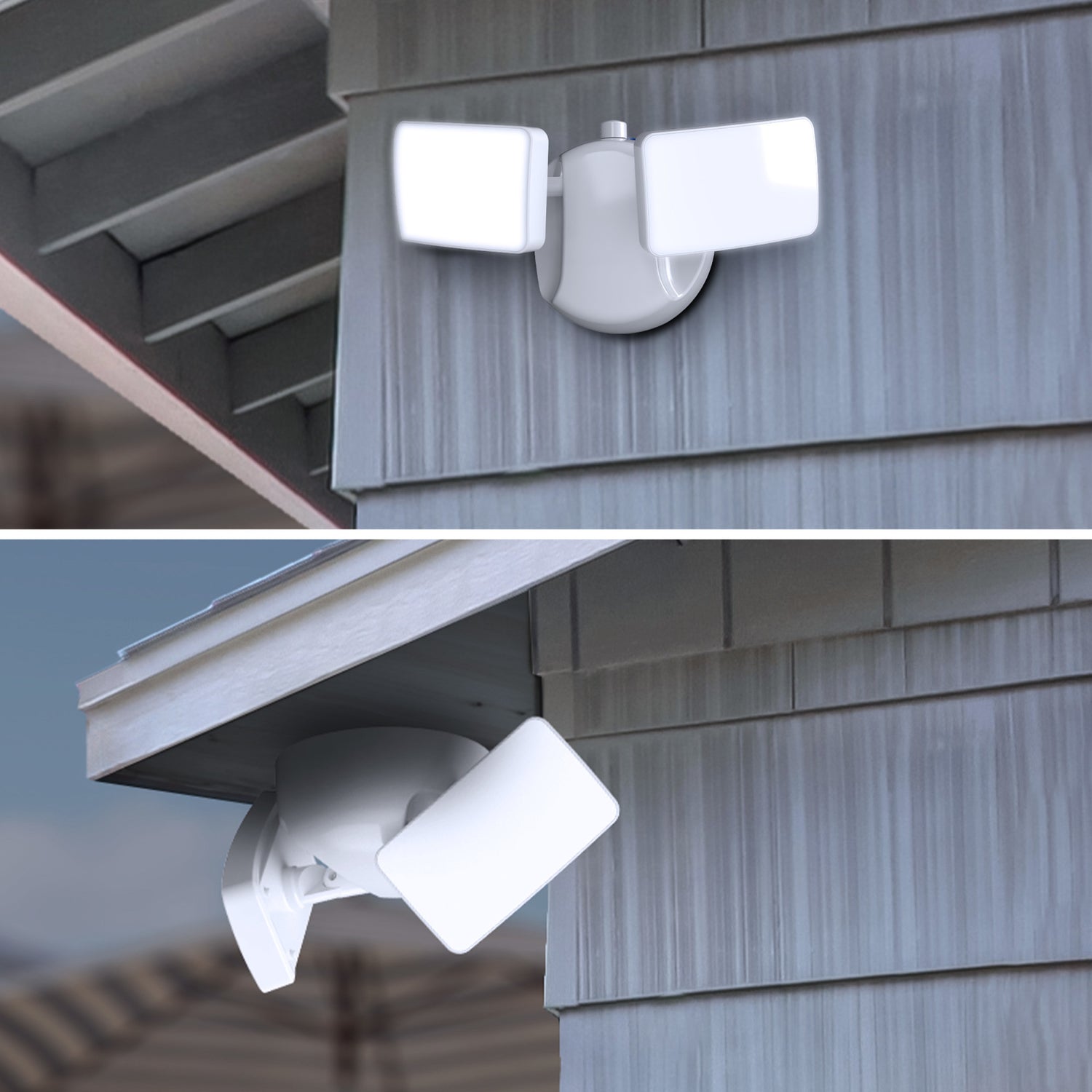 28W Daylight (5000K) Dusk to Dawn Photocell Sensor Outdoor Integrated LED Security Dual Head Flood Area Light