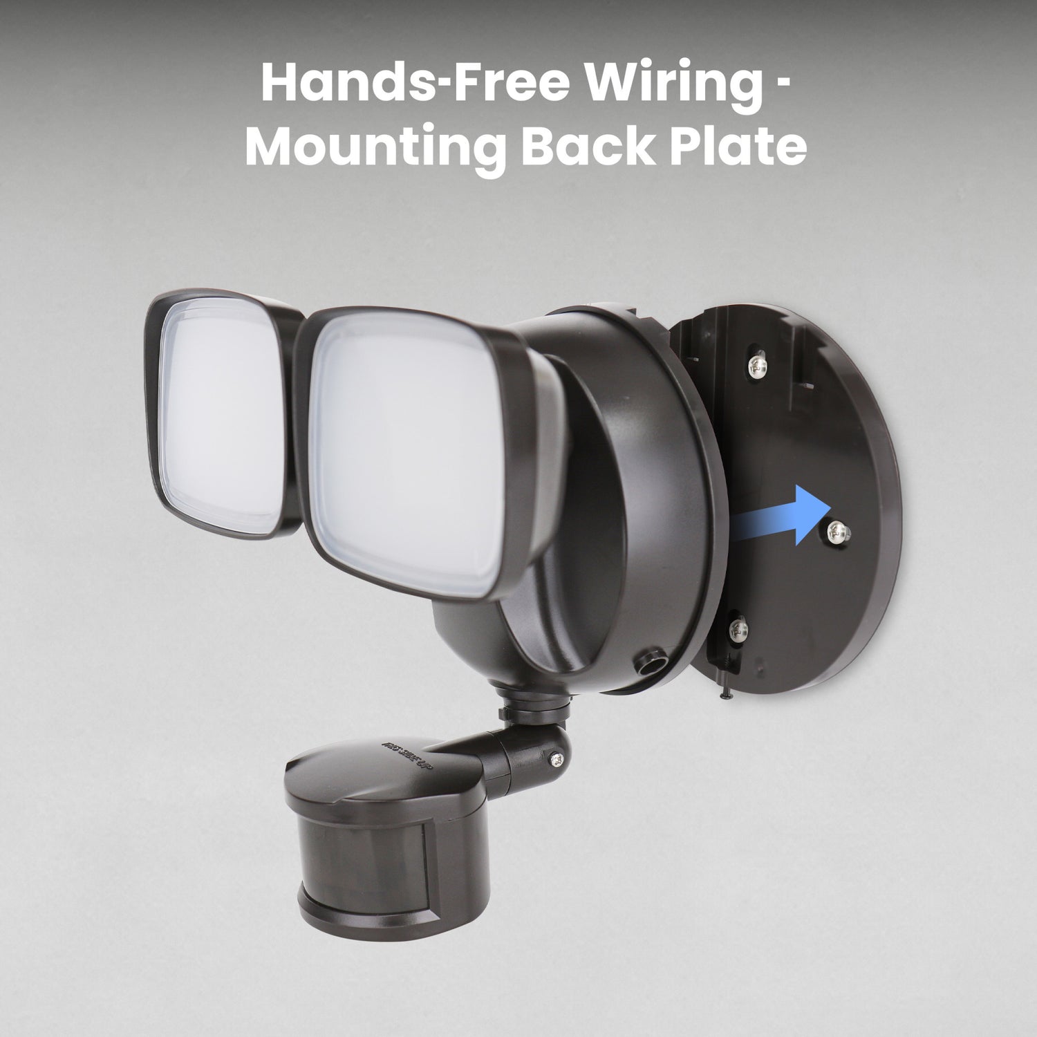 9.5 in. Daylight White (5000K) Bronze Dual Head LED Flood Solar Security Lights with Motion Sensor