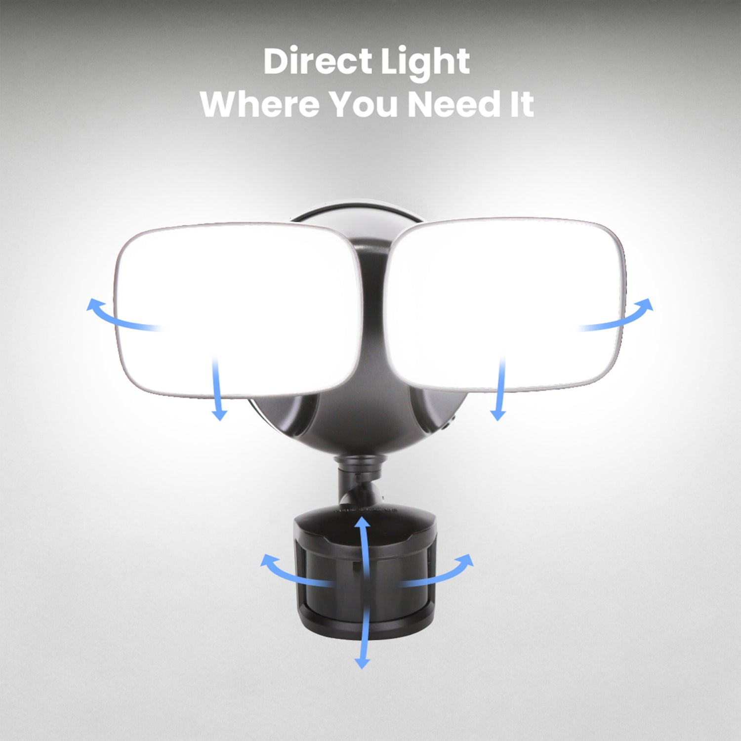 9.5 in. Daylight White (5000K) Bronze Dual Head LED Flood Solar Security Lights with Motion Sensor