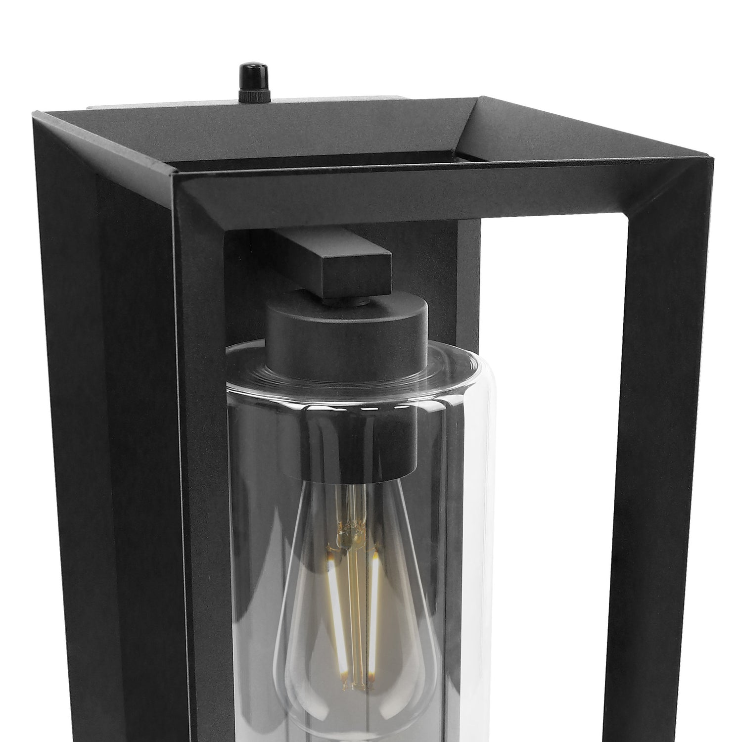 14 in. Soft White (2700K) Rectangular Lantern, Black