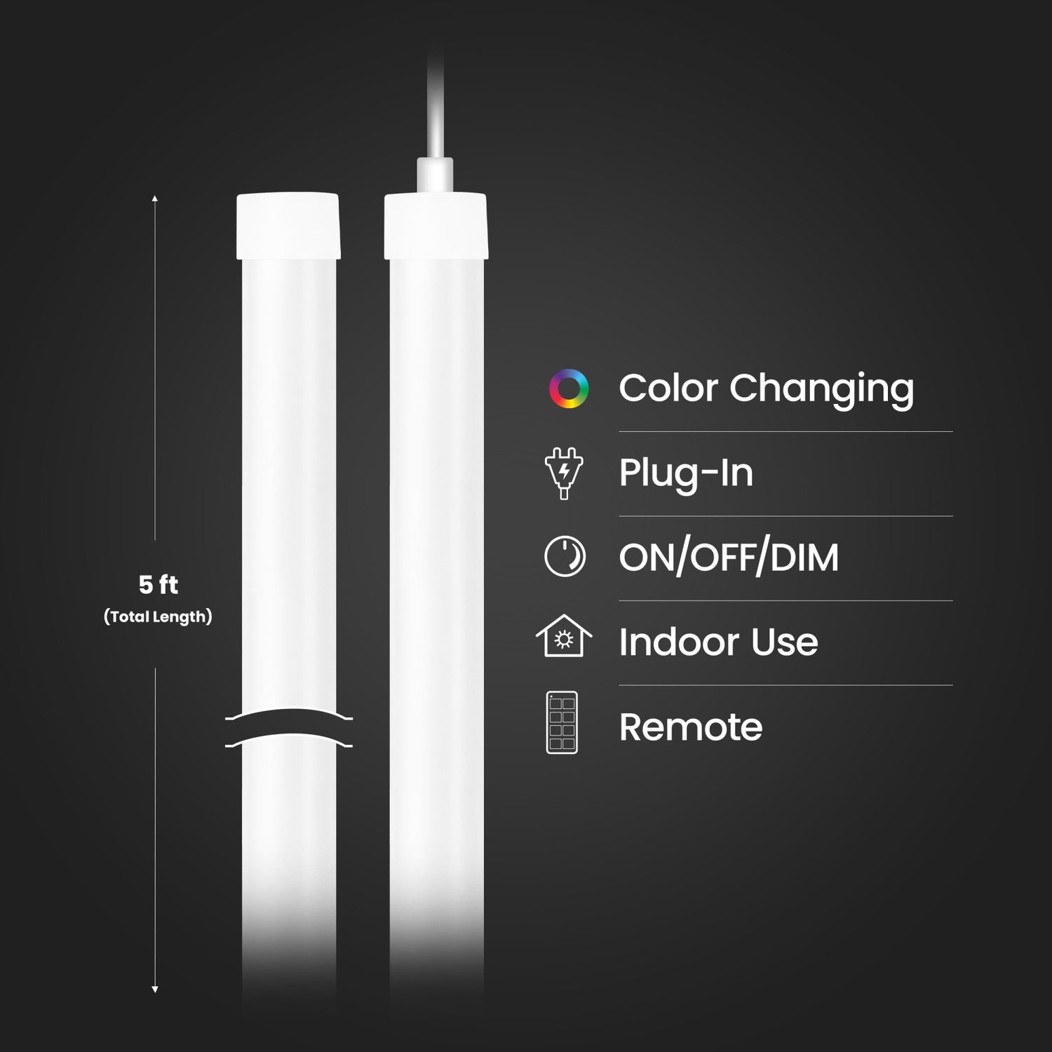 5 ft. LED 360° Color Chasing Neon Light with Remote