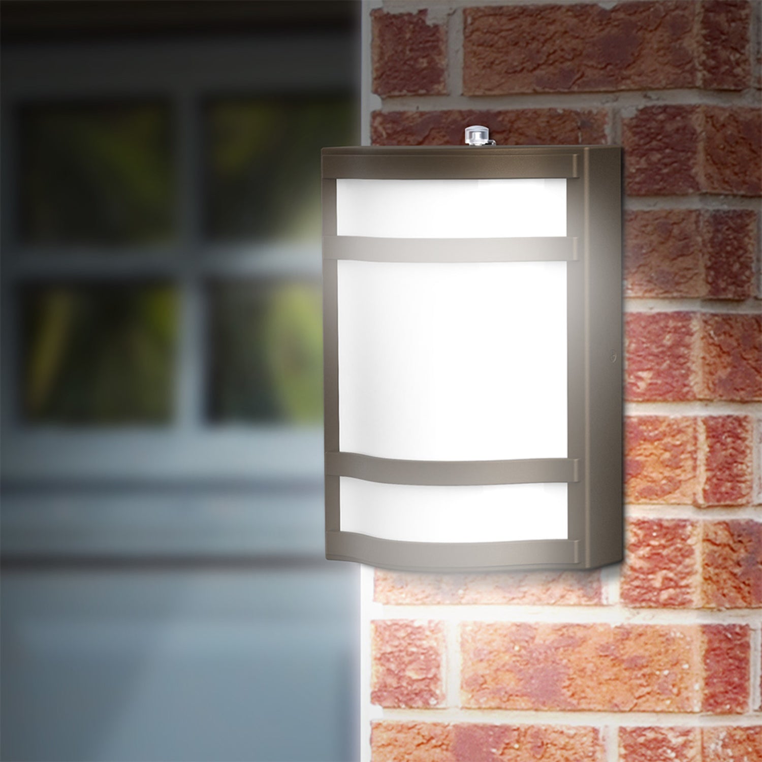 1900 Lumen Bright White (4000K) Dusk to Dawn Decorative Wall Light, Bronze