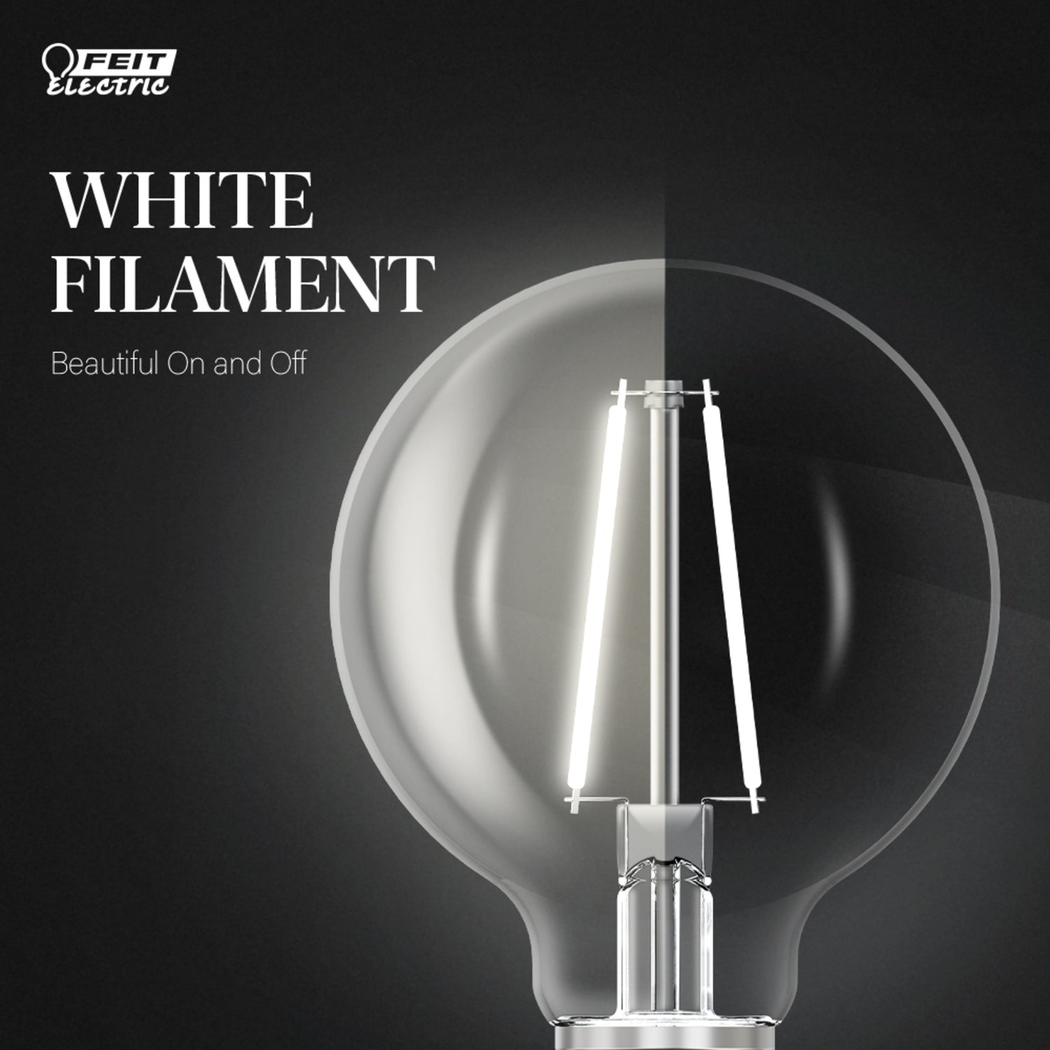 5.5W (60W Replacement) True White (3500K) Globe Shape (E26 Base) Exposed White Filament LED Bulb (3-Pack)