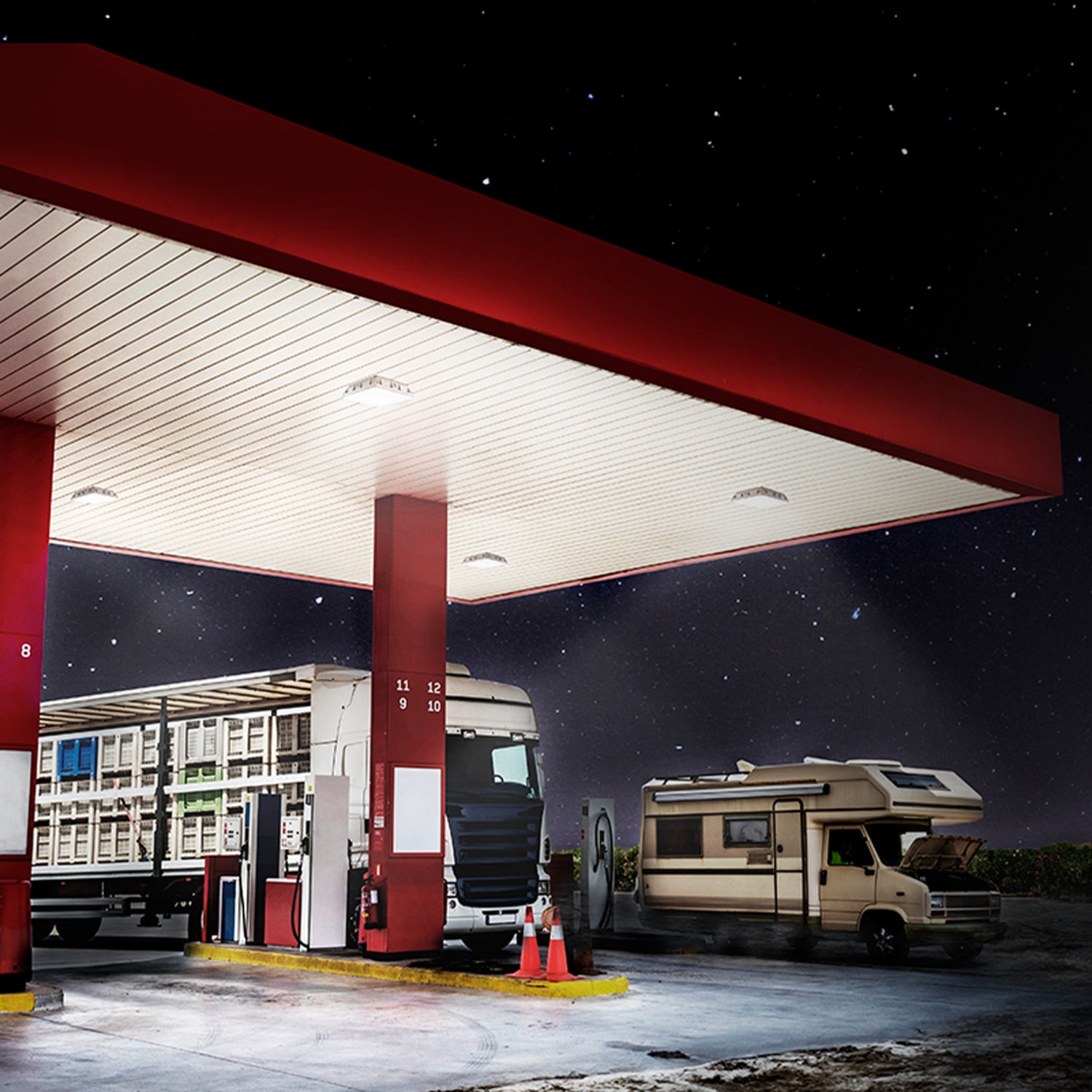 4000 Lumens Adjustable White LED Outdoor Canopy Light