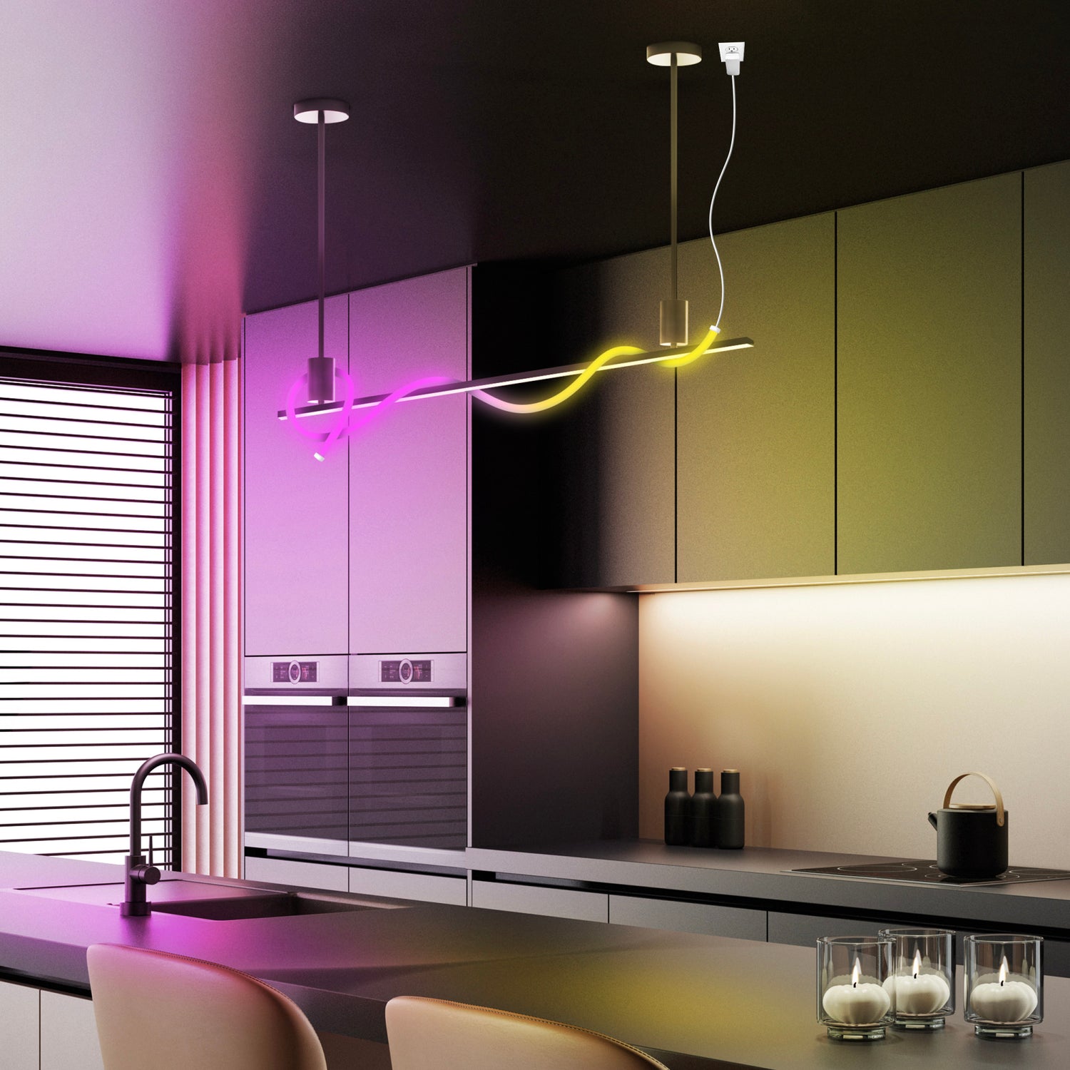 5 ft. LED 360° Color Chasing Neon Light with Remote