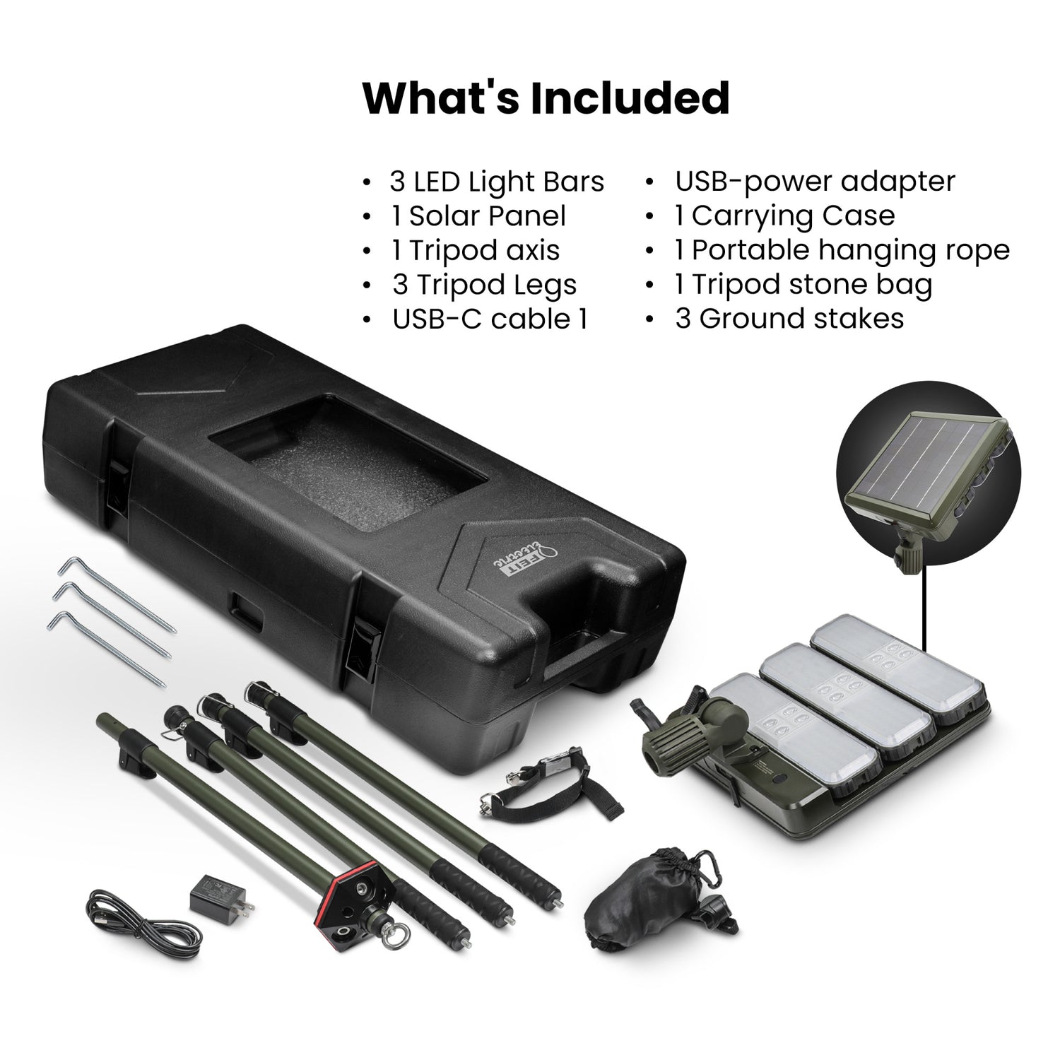 High Lumen LED Solar Work Light with Tripod