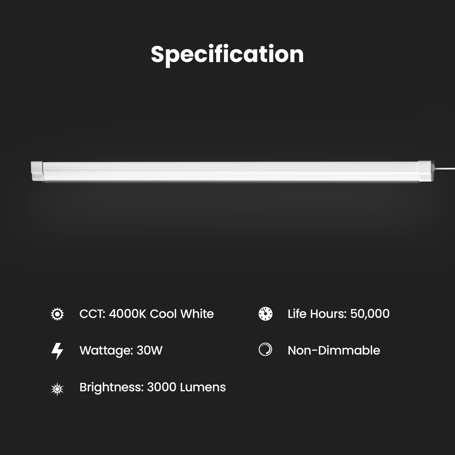 3 ft. Cool White 4000K LED Shop Light