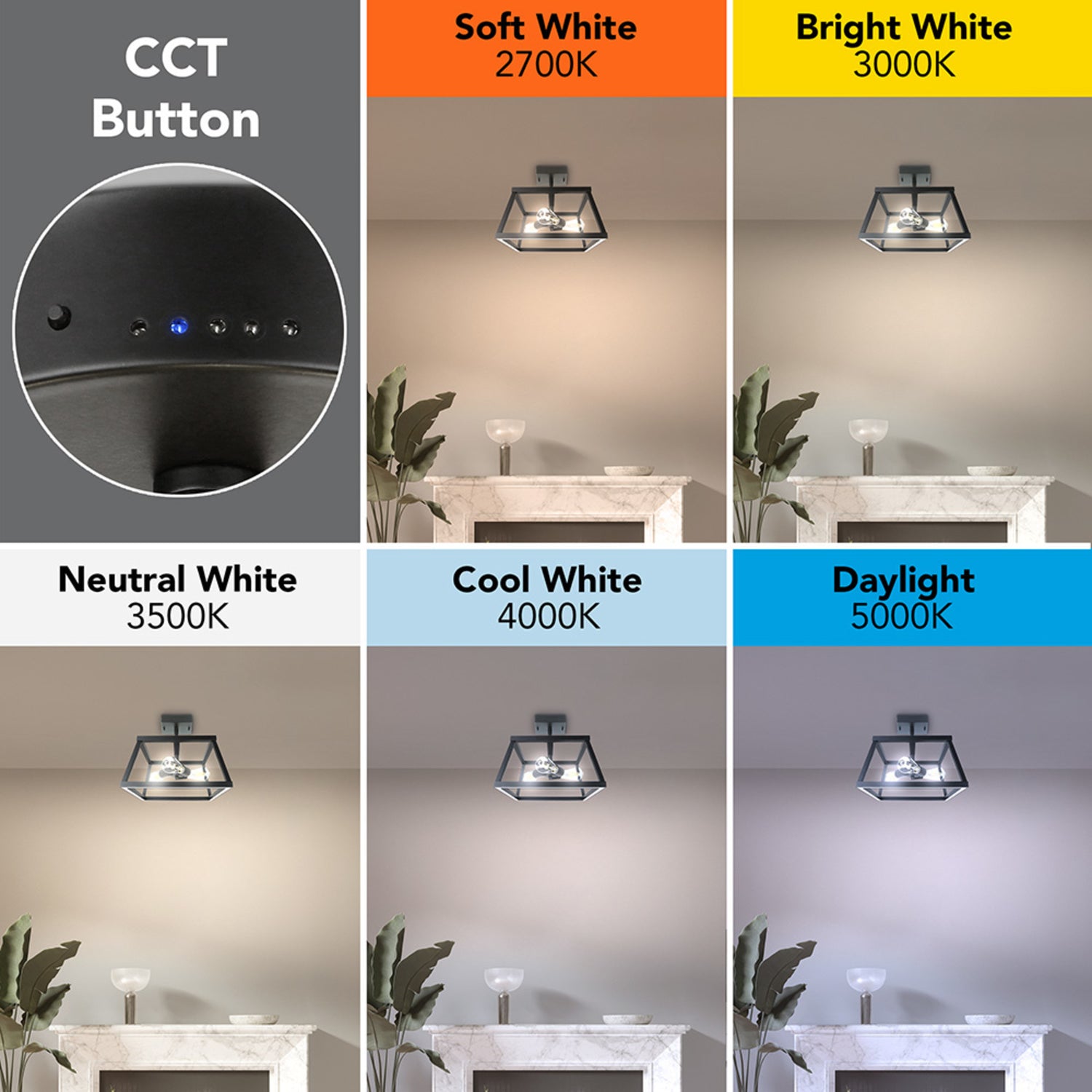 Katalyst Collection 15 in. Decorative 3-Light Trapezoid Semi-Flush Mount