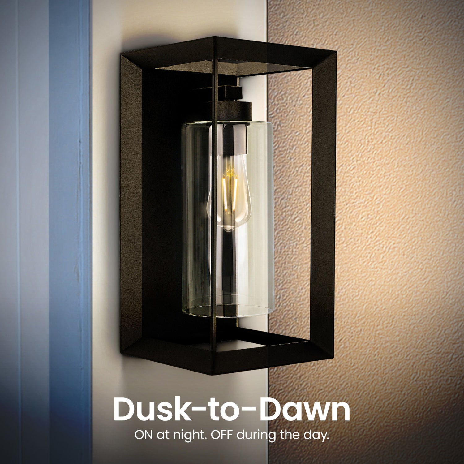 14 in. Rectangular LED Lantern, Black