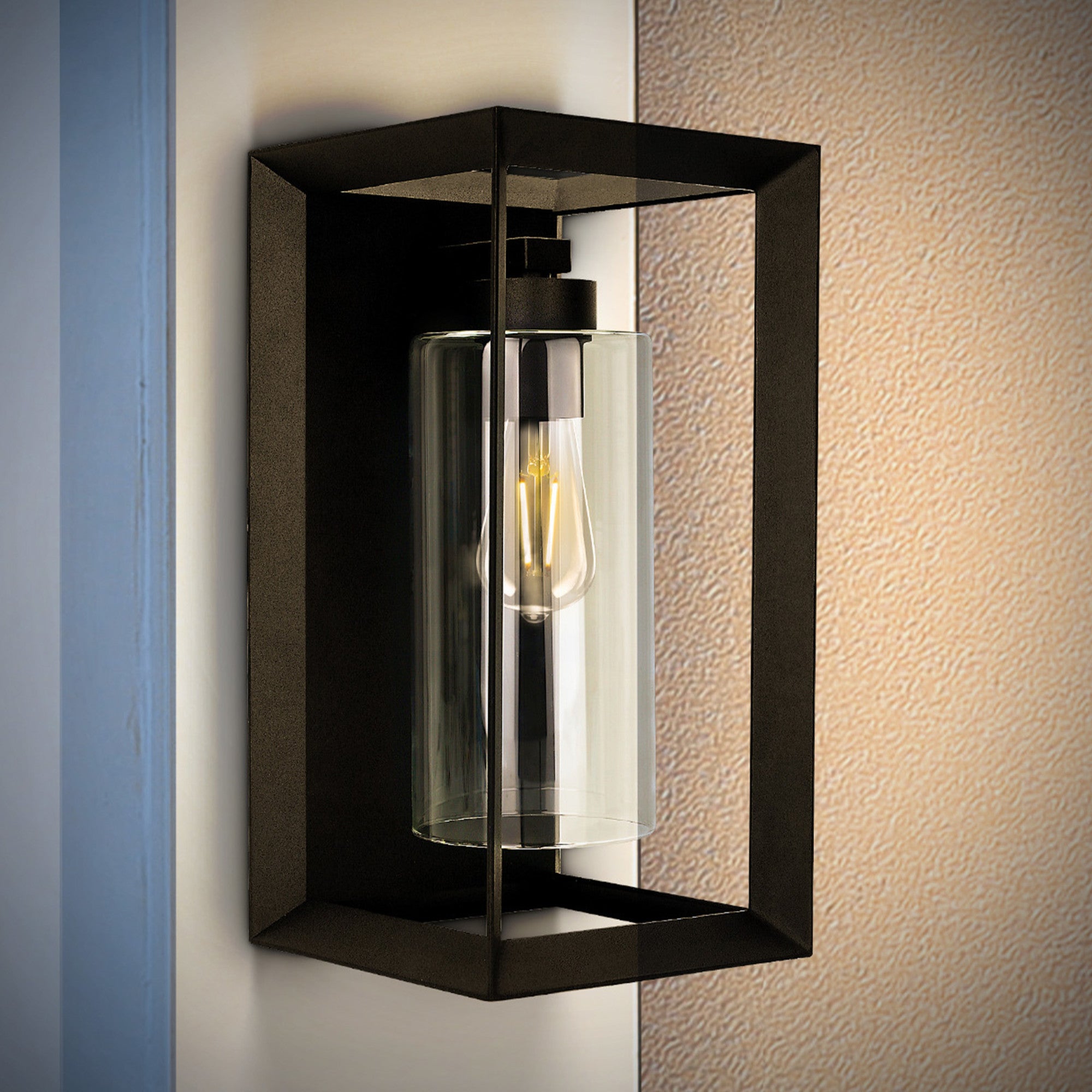 14 in. Rectangular LED Lantern, Black
