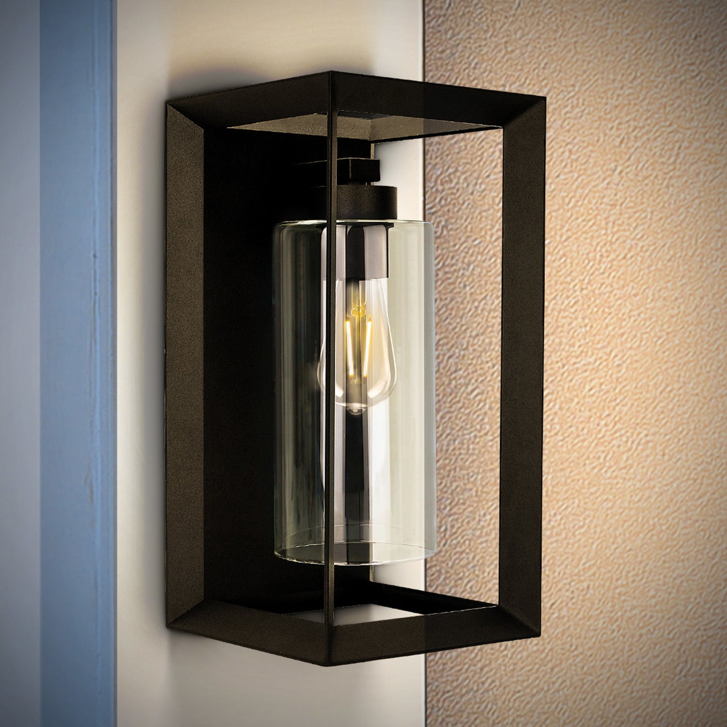 14 in. Rectangular LED Lantern, Black