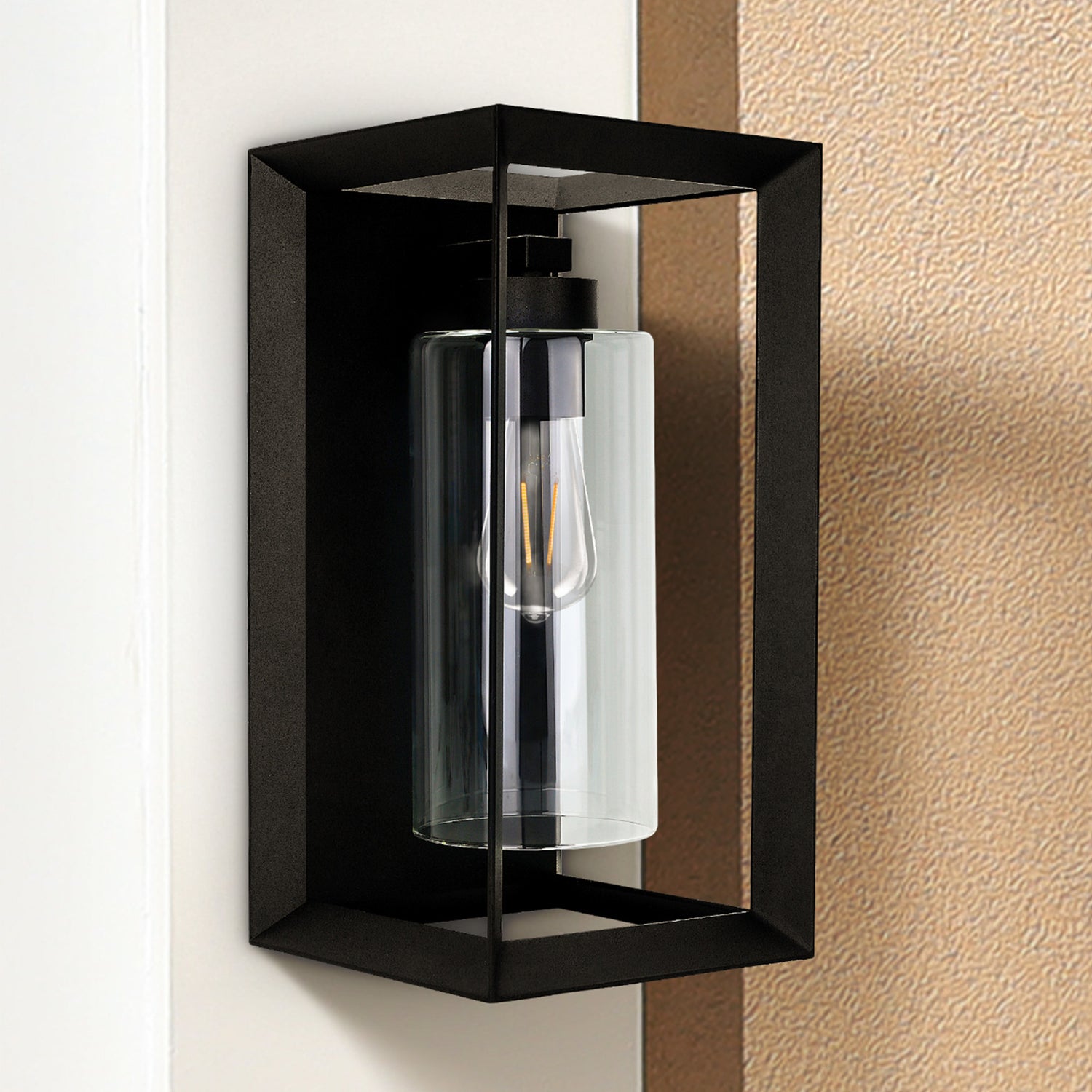 14 in. Rectangular LED Lantern, Black