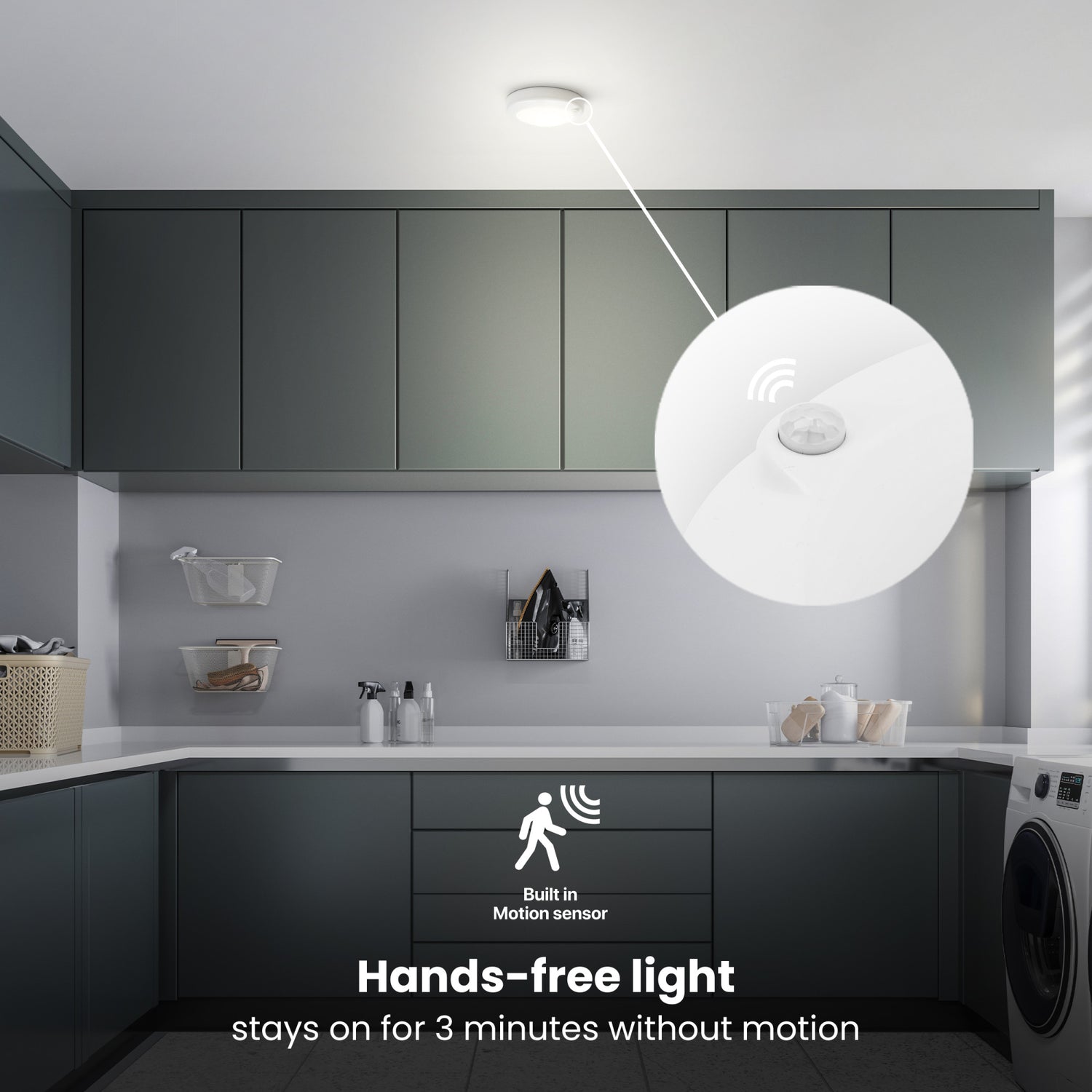 7.5 in. Round Rechargeable Battery Remote Controlled Ceiling Fixture