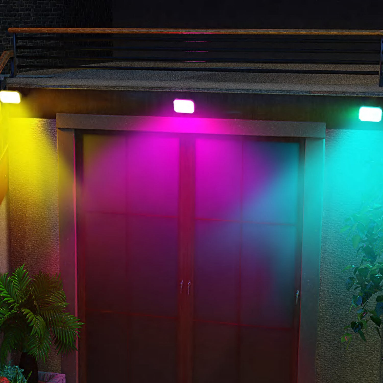 4-Pack Color Changing Smart Flood Lights with Remote