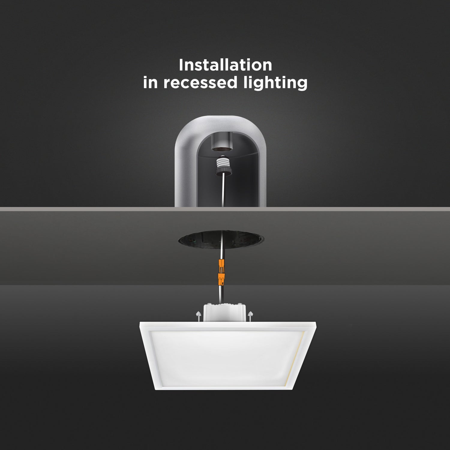 7.5 in. 10.5W (65W Replacement) Color Selectable (5CCT) White Square Flat Panel Ceiling Downlight