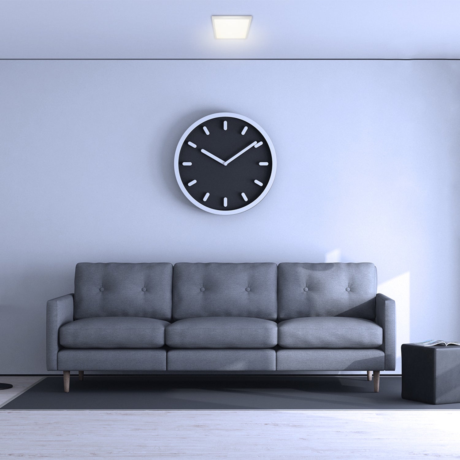 7.5 in. 10.5W (65W Replacement) Color Selectable (5CCT) White Square Flat Panel Ceiling Downlight