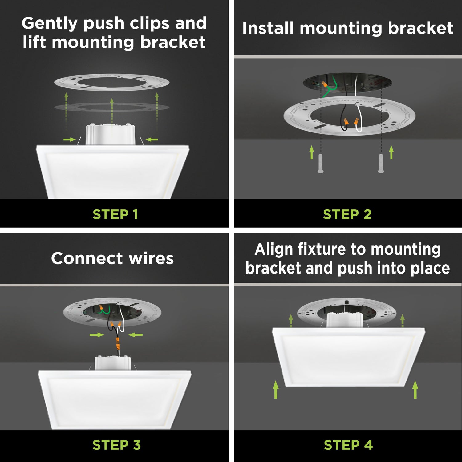 7.5 in. 10.5W (65W Replacement) Color Selectable (5CCT) White Square Flat Panel Ceiling Downlight