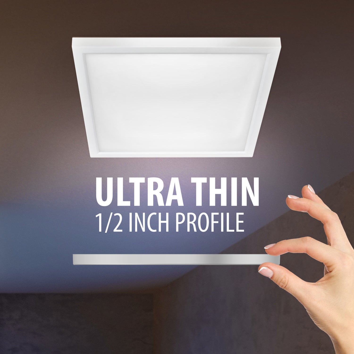 7.5 in. 10.5W (65W Replacement) Color Selectable (5CCT) White Square Flat Panel Ceiling Downlight