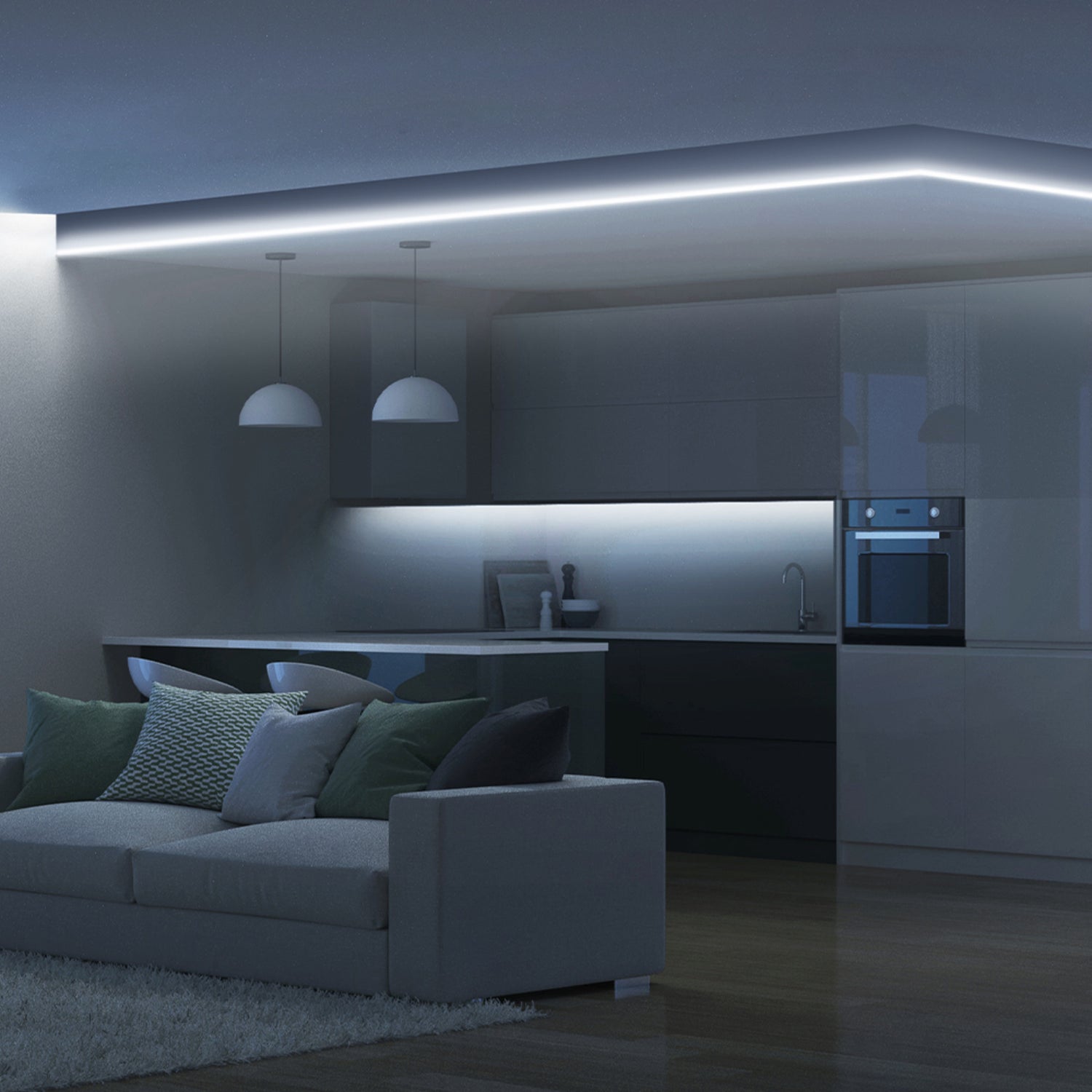 16 ft. Bright White (3000K) Dimmable Cob LED Seamless Tape Light with Remote