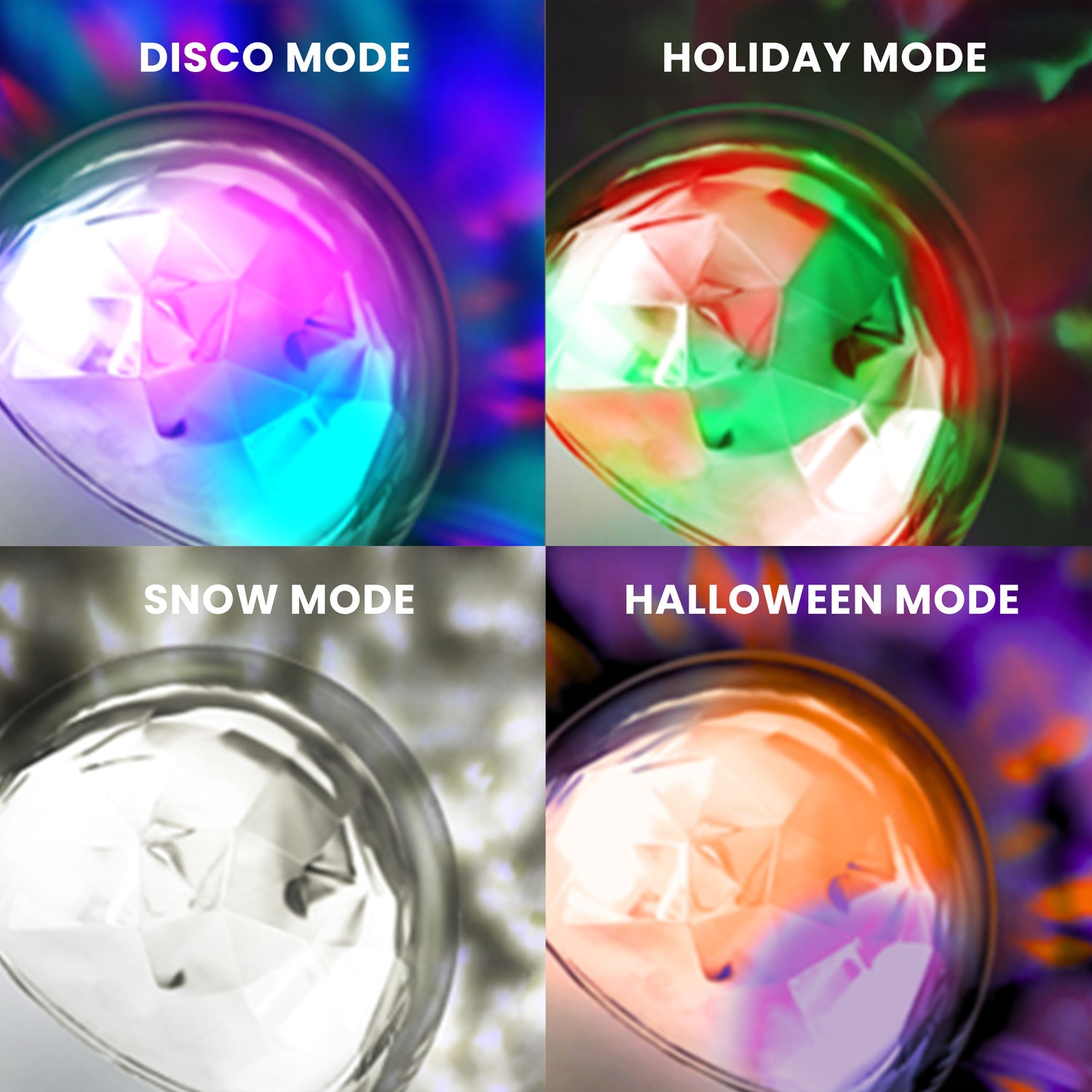 LED 4-Mode Multicolor Rotating Disco Light