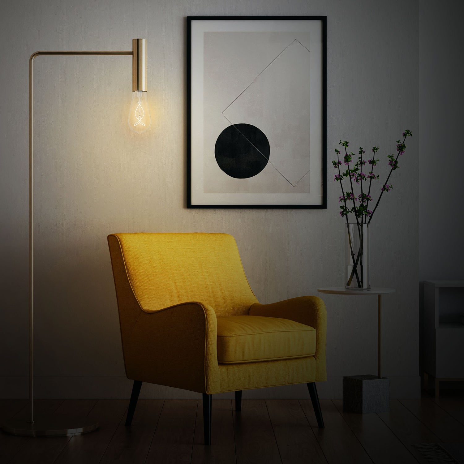 8.2W (60W Equivalent) Warm Light (2100K) ST19 Shape (E26 Base) LED Exposed Thin Designer White Filament Bulb