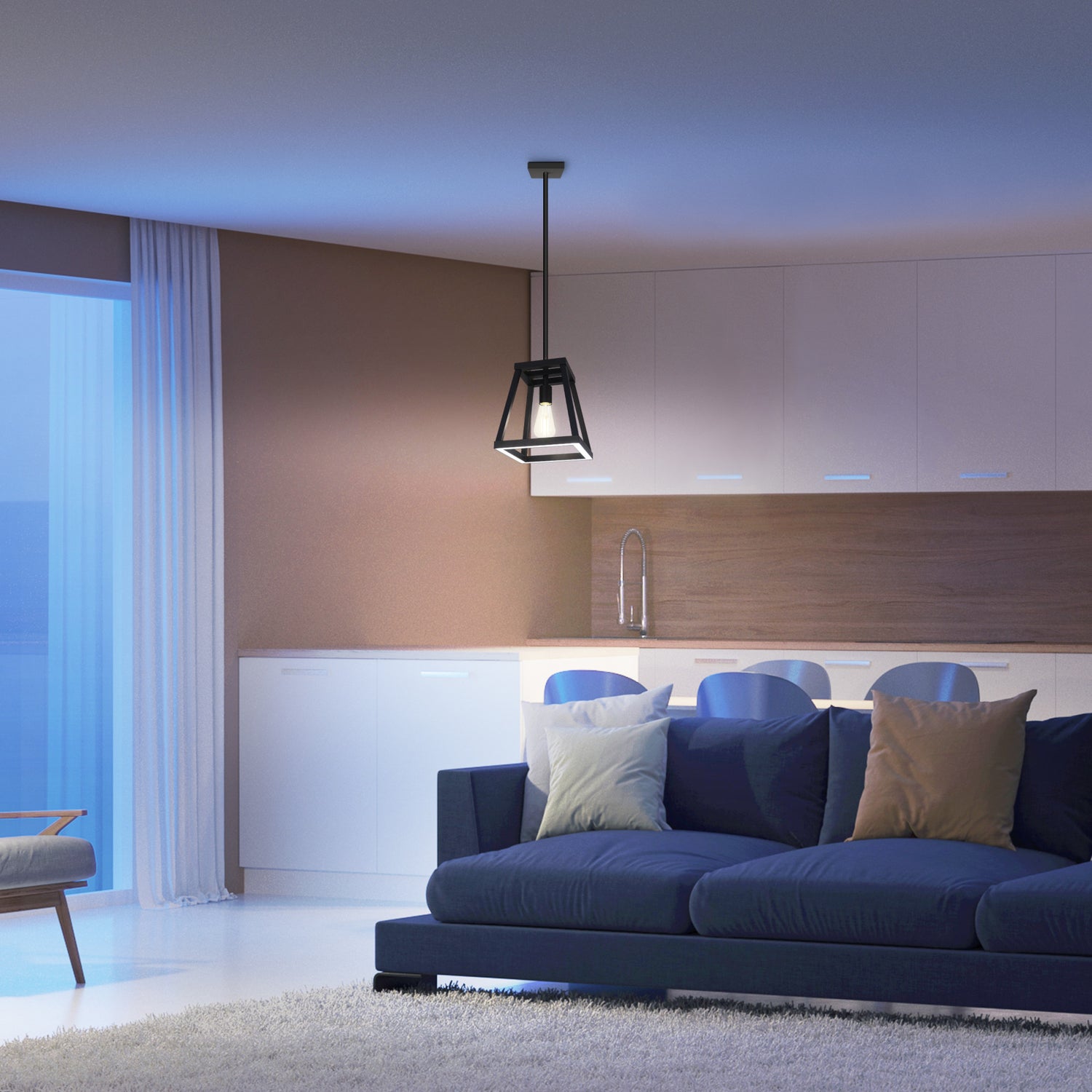 Katalyst Collection LED Decorative Single Light Pendant Matte Black