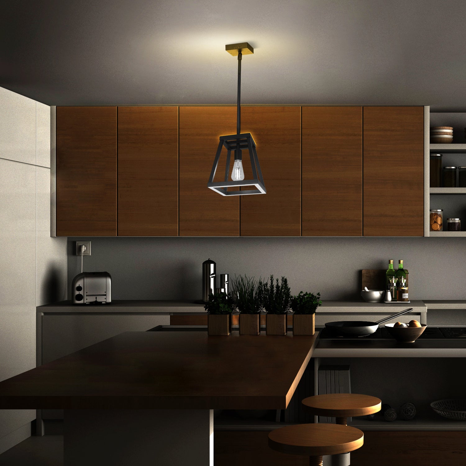 Katalyst Collection LED Decorative Single Light Pendant Matte Black