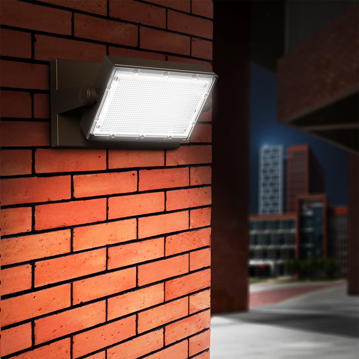 8500 Lumen Adjustable White + Color Changing Swivel Wall Flood Light with Lumen Select and Remote