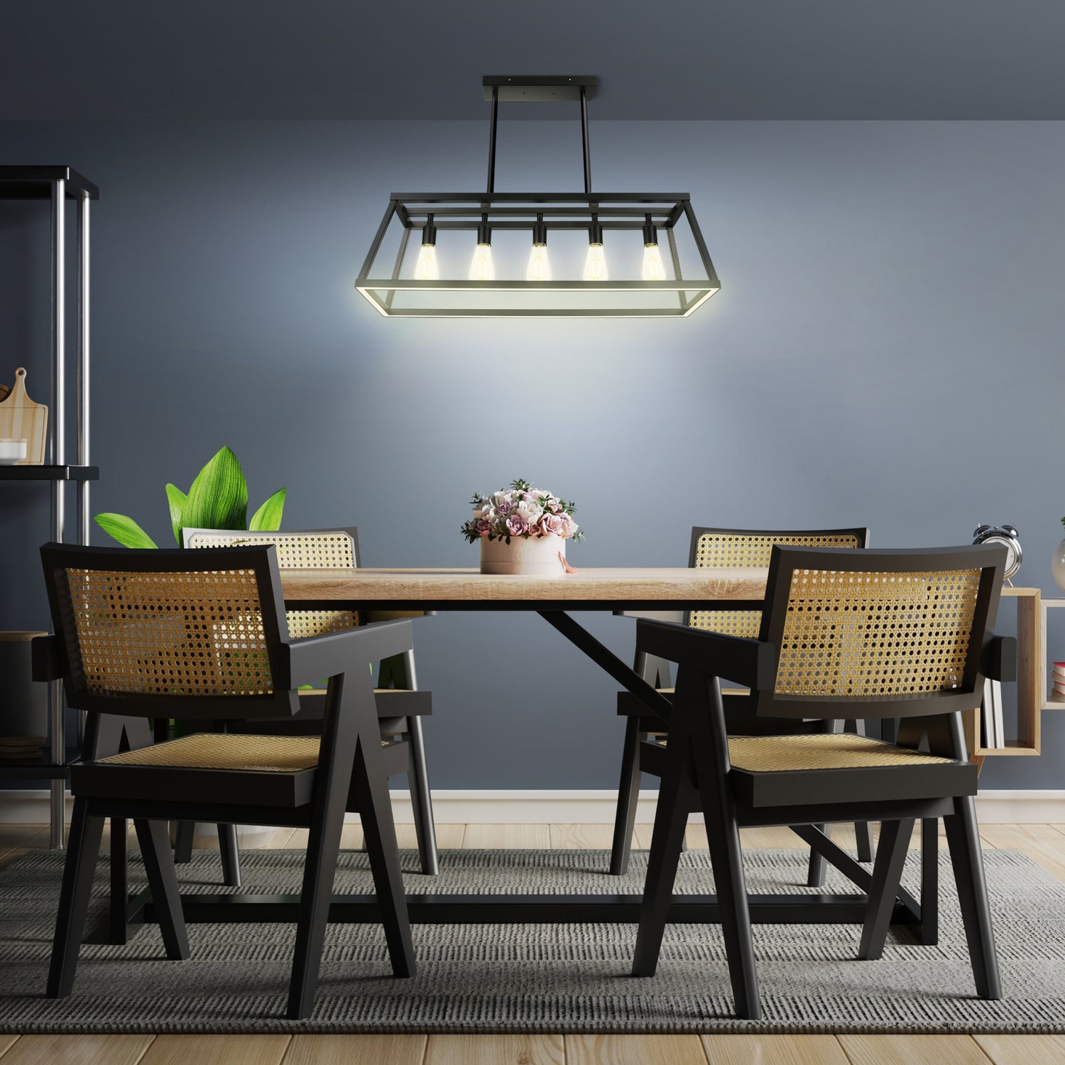 Katalyst Collection LED Decorative 5-Light Chandelier Matte Black