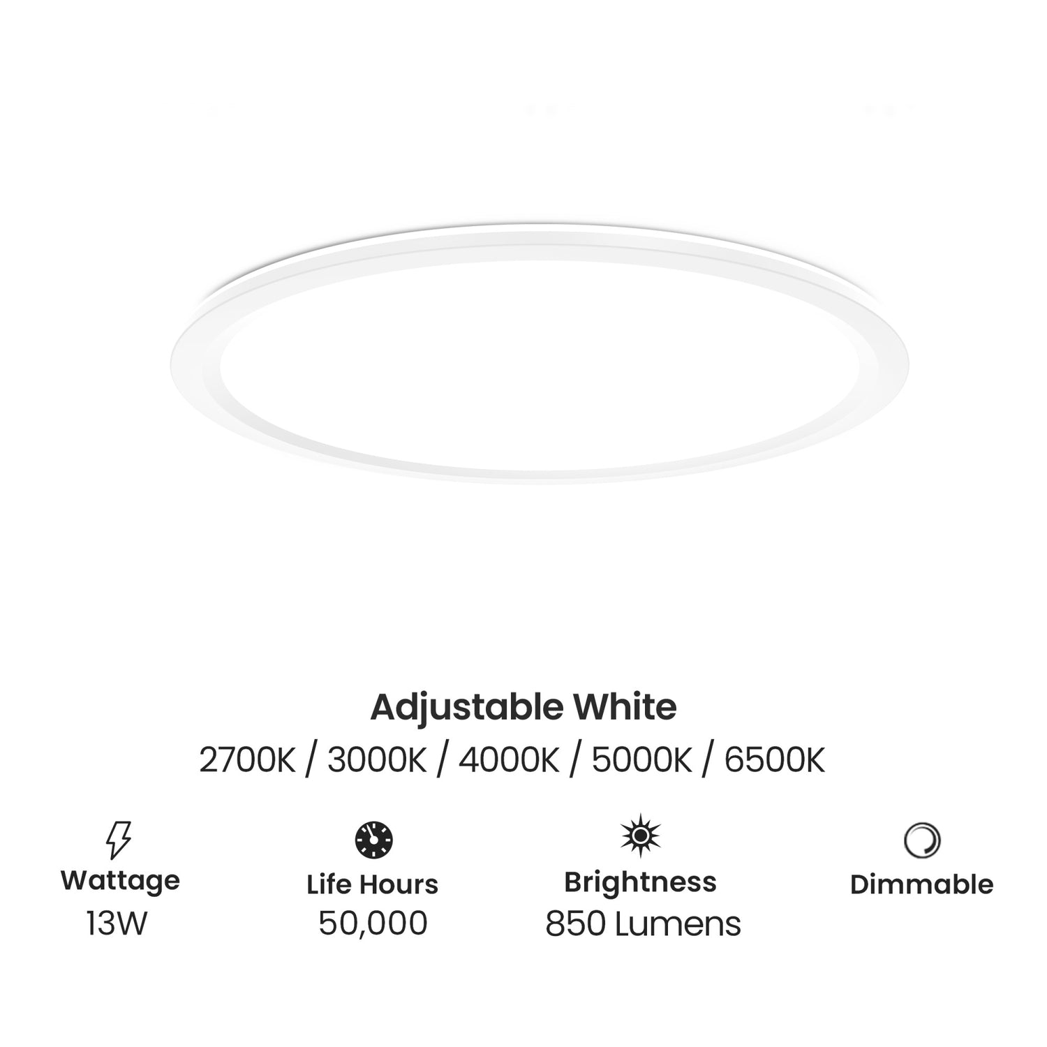 11 in. Adjustable White LED Flat Panel Ceiling Light with Night Light and Interchangeable Trim