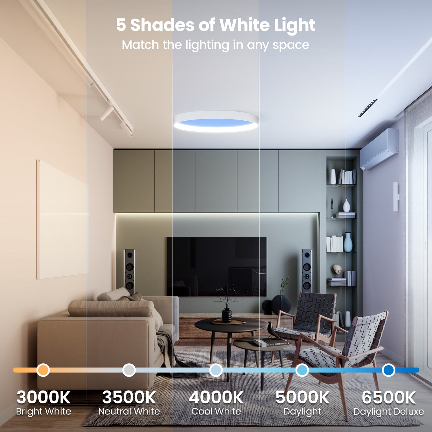 Vista 24 in. Oval Flush Mount LED Skylight Fixture