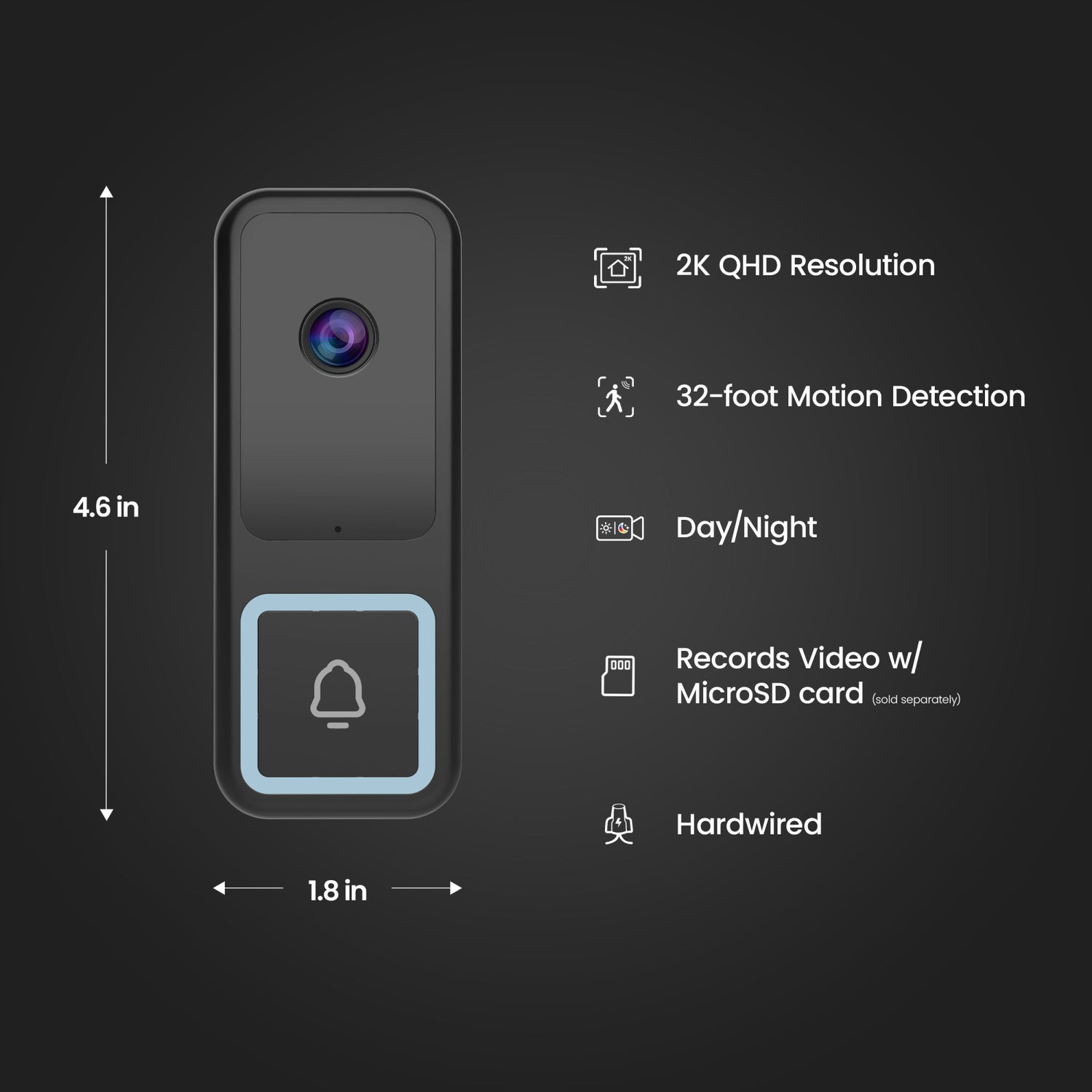 Wired AI Smart Camera Doorbell
