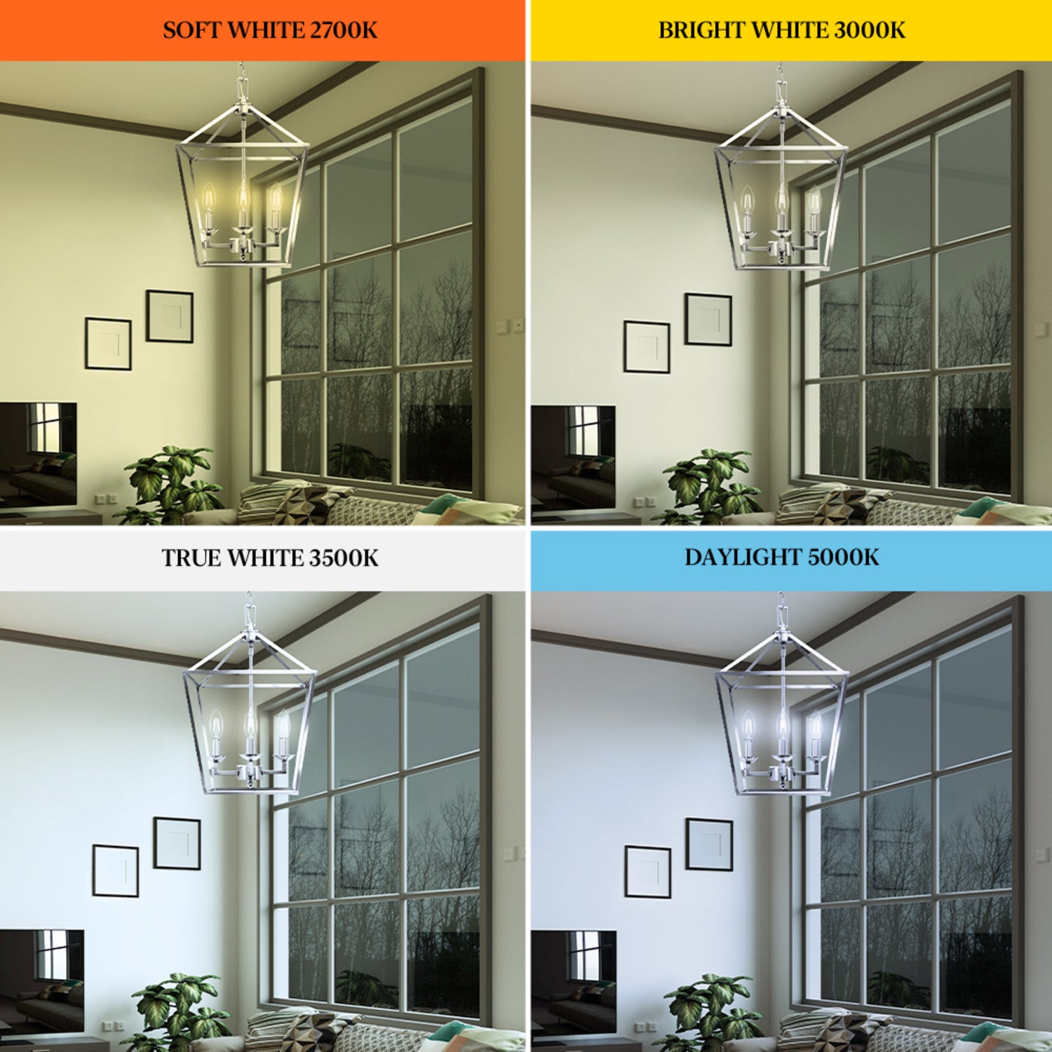 10W (100W Replacement) True White (3500K) B10 Candelabra (E12 Base) Dimmable Torpedo Tip Exposed White Filament Chandelier LED Bulb (3-Pack)