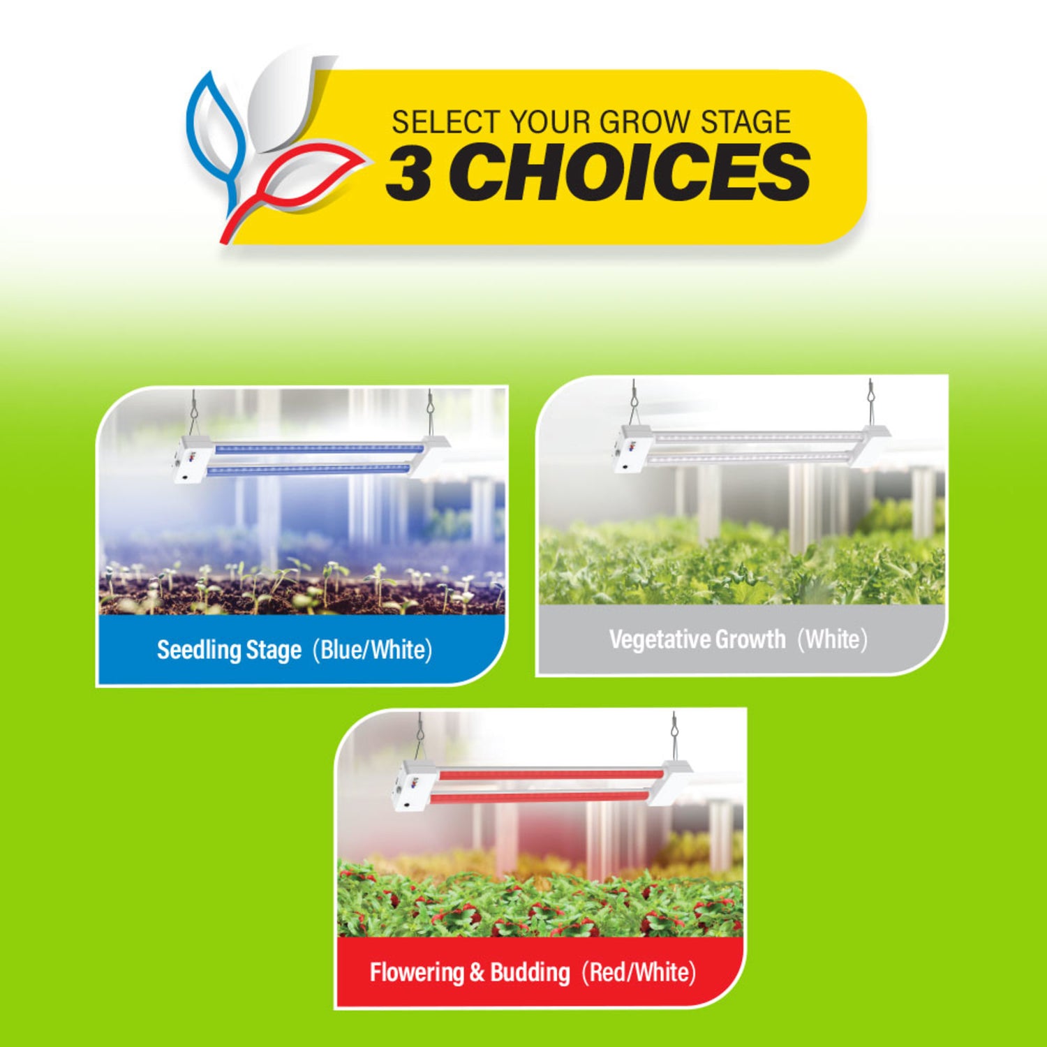 24 Inch 19W Selectable Spectrum LED Grow Light