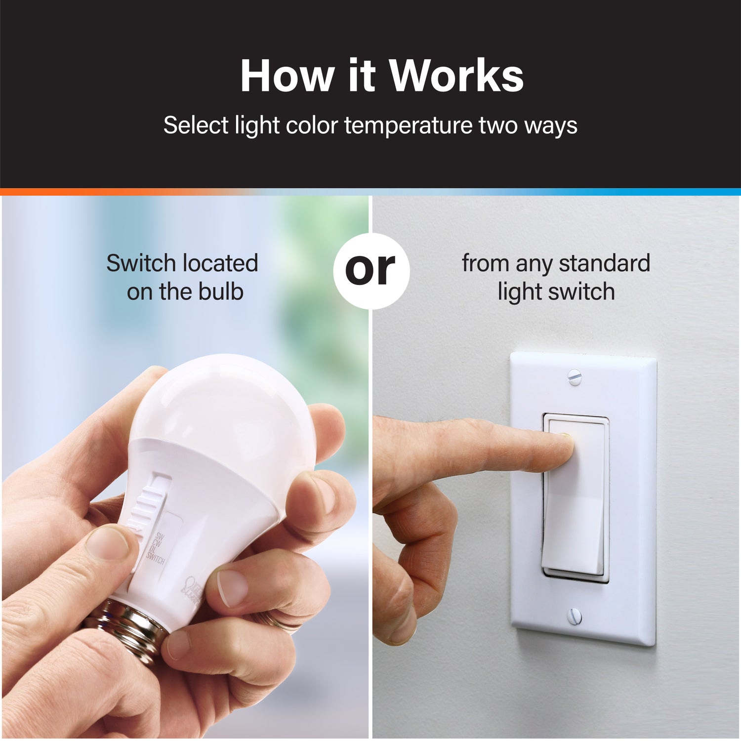 17.5W (100W Equivalent) Selectable White (5CCT) Dimmable LED Light Bulb (2-Pack)