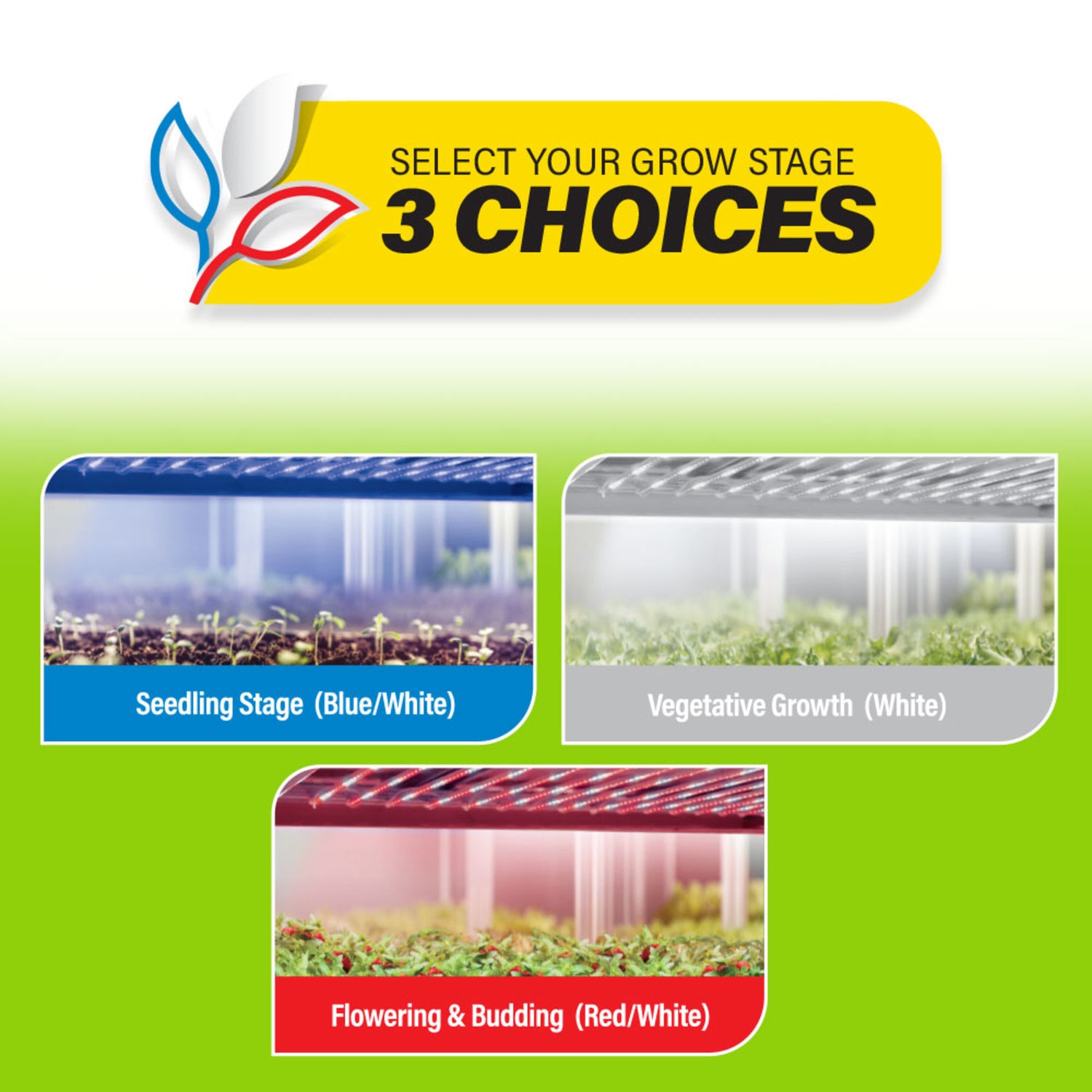 8 ft. 11W Selectable Spectrum LED Strip Light Grow Lights